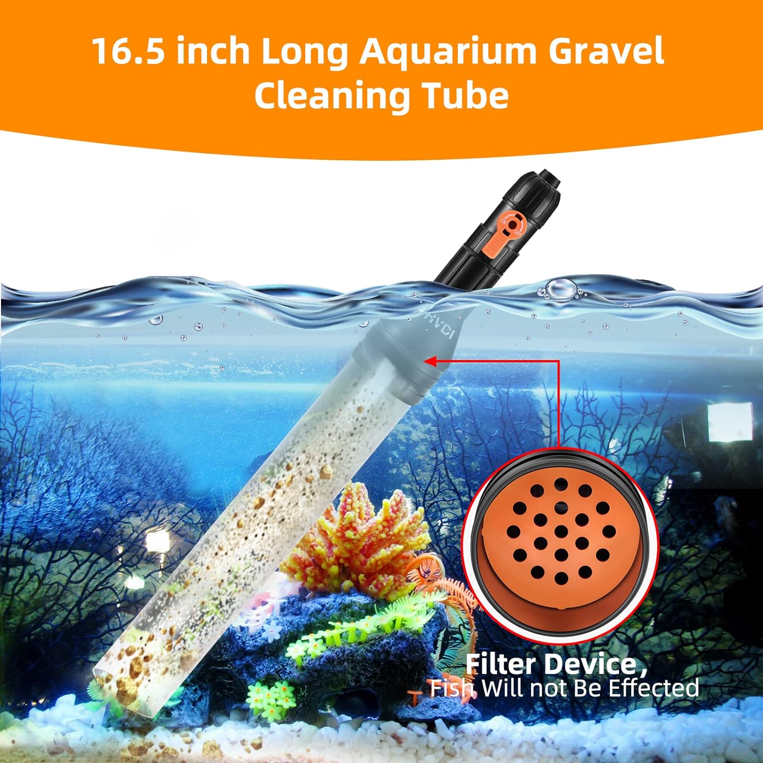 Gravel Vacuum for Aquarium Water Changer Fish Tank Cleaning Tools,Siph