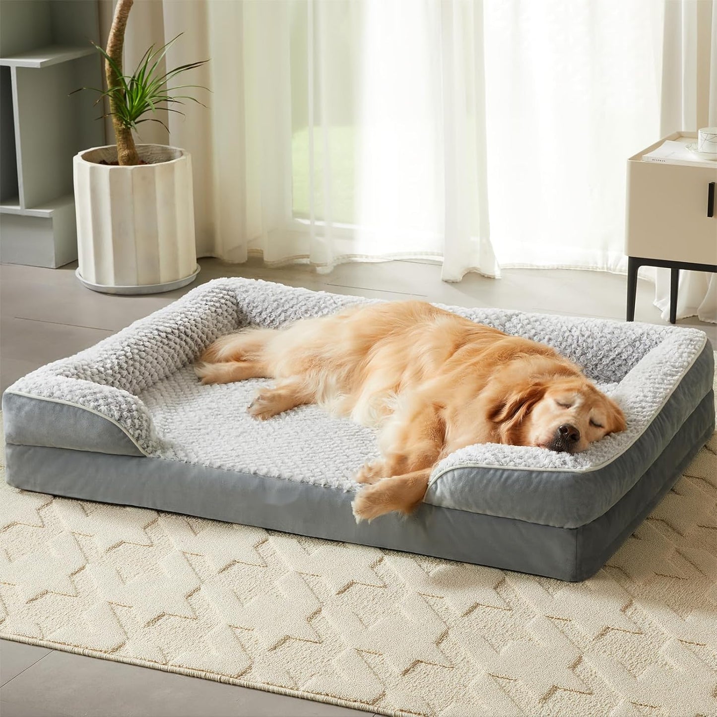 Orthopedic Dog Beds for Large Dogs,Waterproof Dog Bed, Egg Crate Foam 
