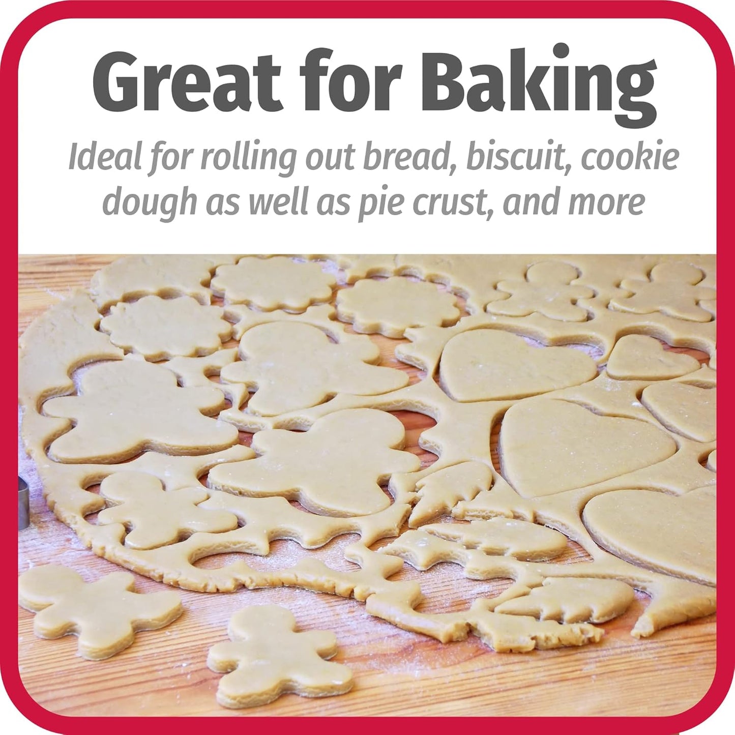 GoodCook Everyday Rolling Pin, 17 inches, Wood