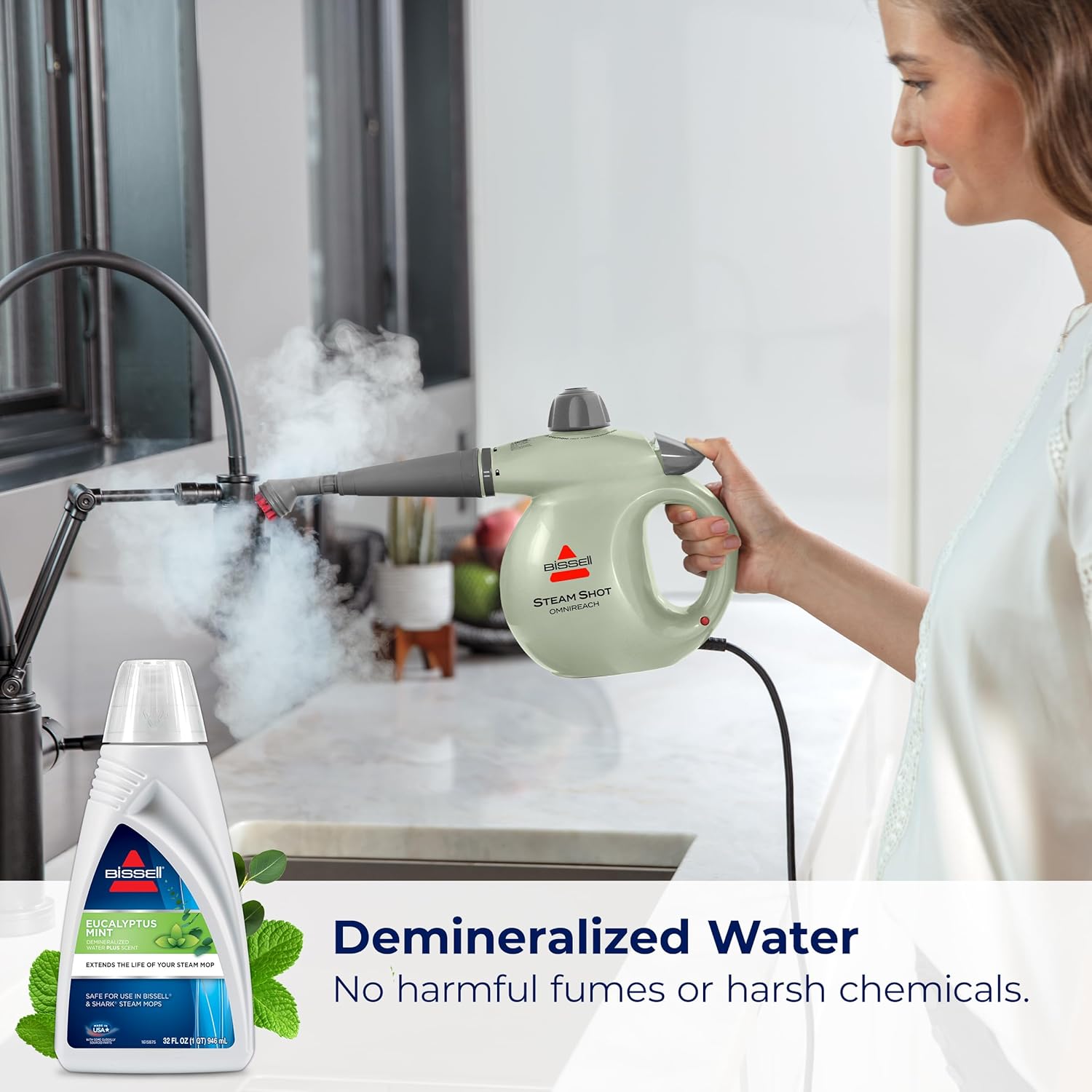 BISSELL EUCALYPTUS MINT DEMINERALIZED STEAM MOP WATER, 32 ounces, 1392