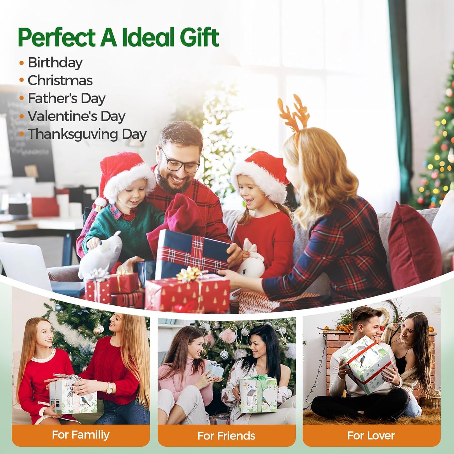 Smart Bird Feeder with Camera - Solar Powered Bird Watching Camera with 2K HD Live View, Auto Capture & AI Identify 10,000+ Species, 2.4G WiFi Outdoor Birdhouse, Ideal Gifts for Bird Lovers