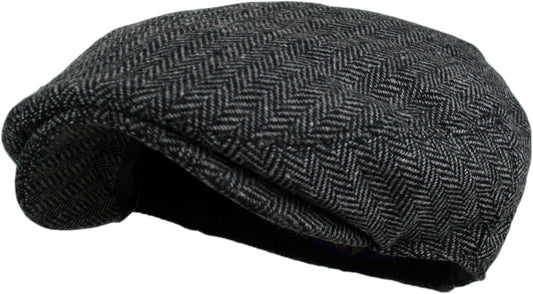 Wonderful Fashion Men's Classic Herringbone Tweed Wool Blend Newsboy I