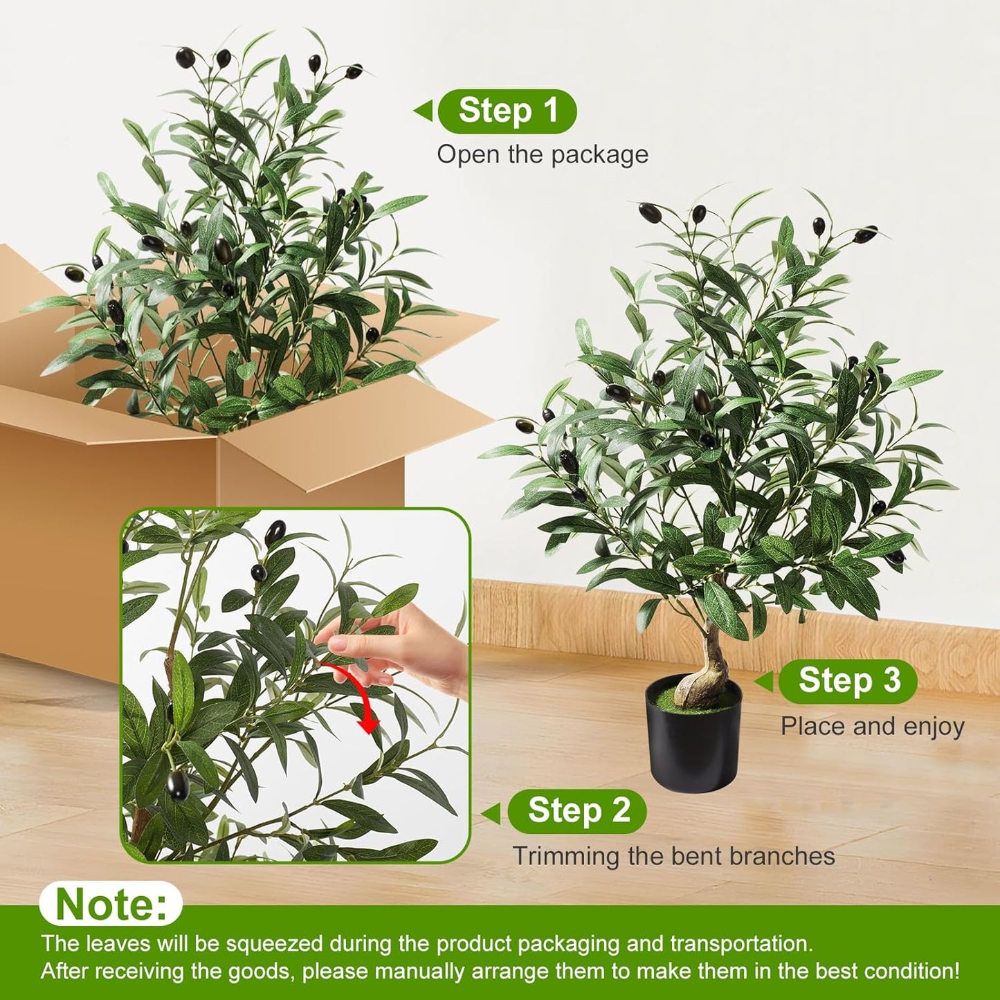 2ft Artificial Olive Tree with Pot, Tabletop Faux Plants Mini Trees for Home Office Living Room Modern Decor