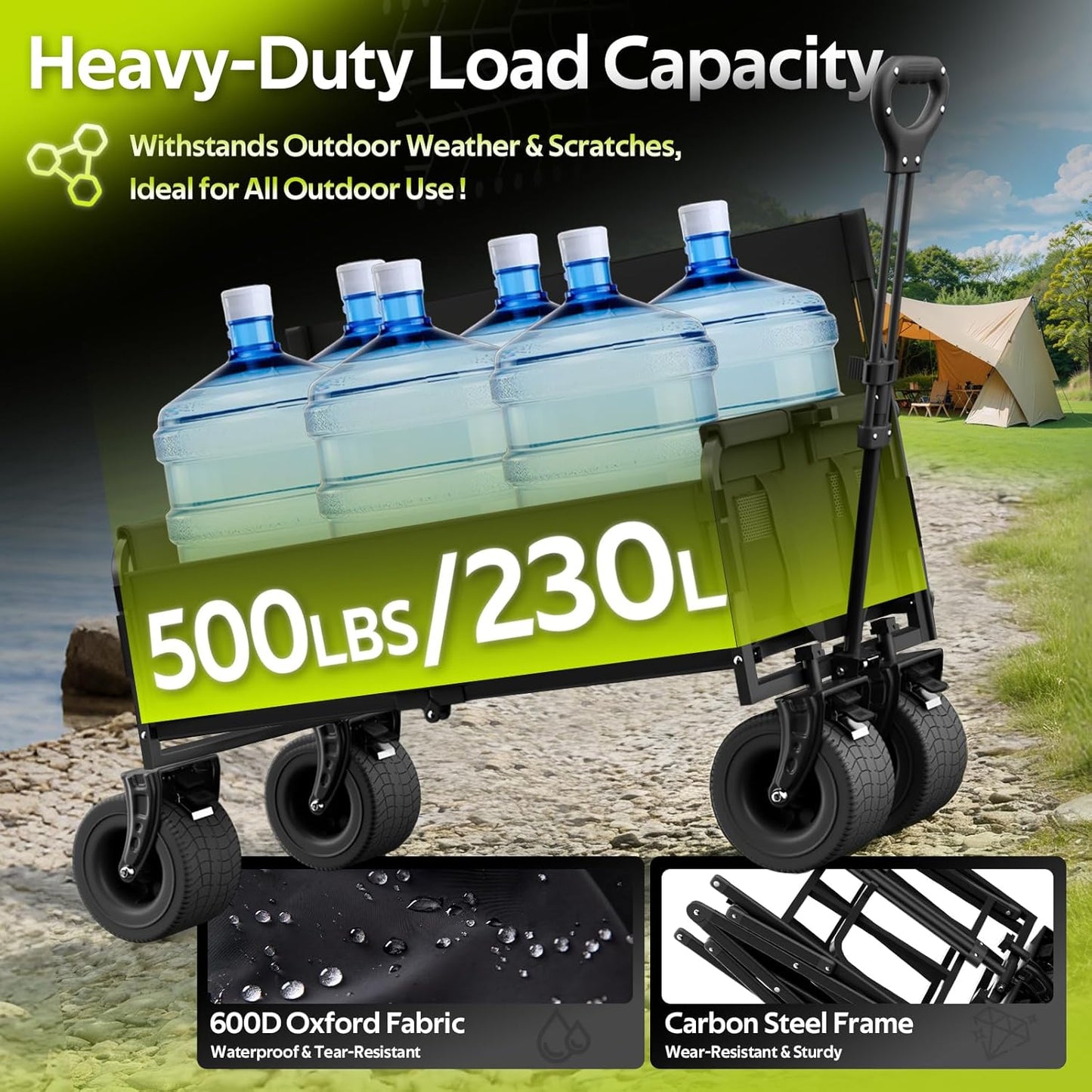 Wagon Bench Seat Combo - 500 Lbs Collapsible Wagon Heavy Duty, Bench S
