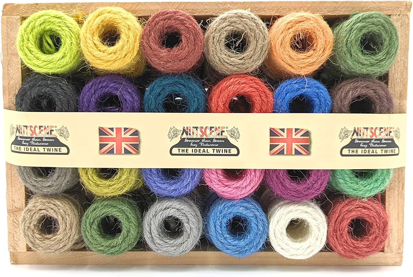 Bosmere K812 Nutscene Wood Crate of 24 Mini Twines Spools