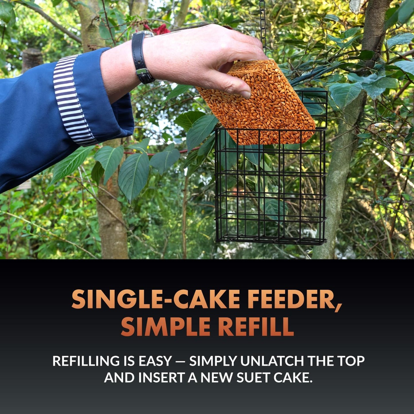 Newhouse Pet Single Cake Suet Basket Bird Feeder NHP-Suet-BLK, Small H
