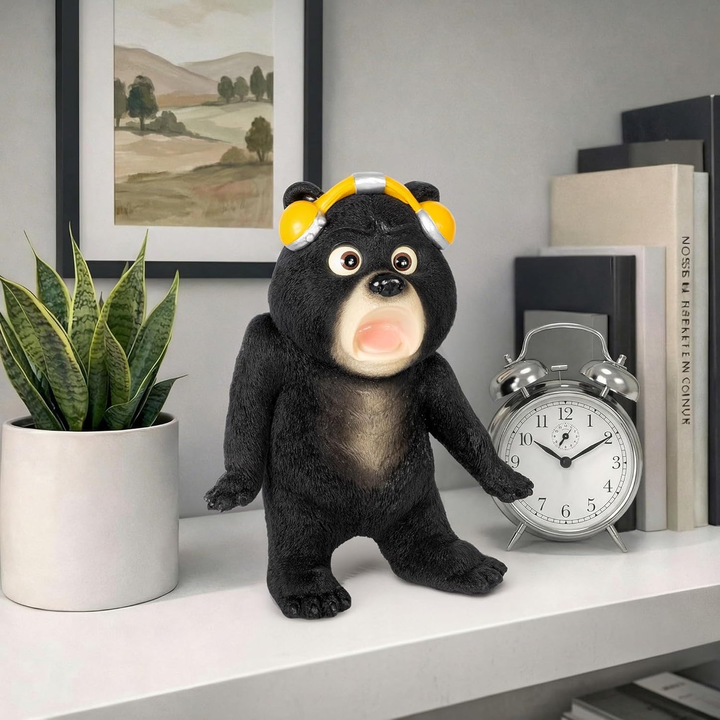 Funny Office Desk Decor Bear Statue 8", Funny Desk Decor, Home Office Decor Bear Sculptures for Funny Gifts, Bear Statue for Yard Patio Lawn Backyard and Windowsill, Funny Gifts for Women Men