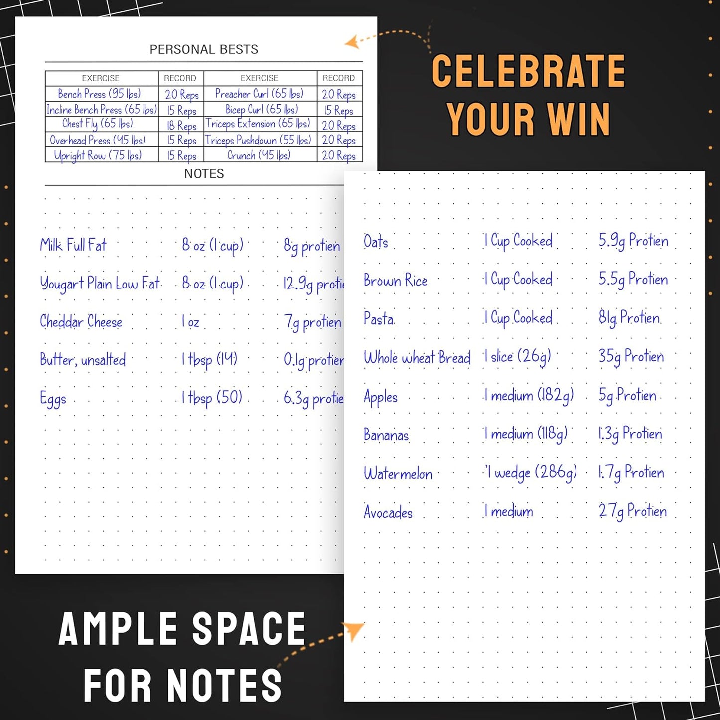 Nextnoid Hardcover Fitness Journal Workout Planner for Men & Women - A