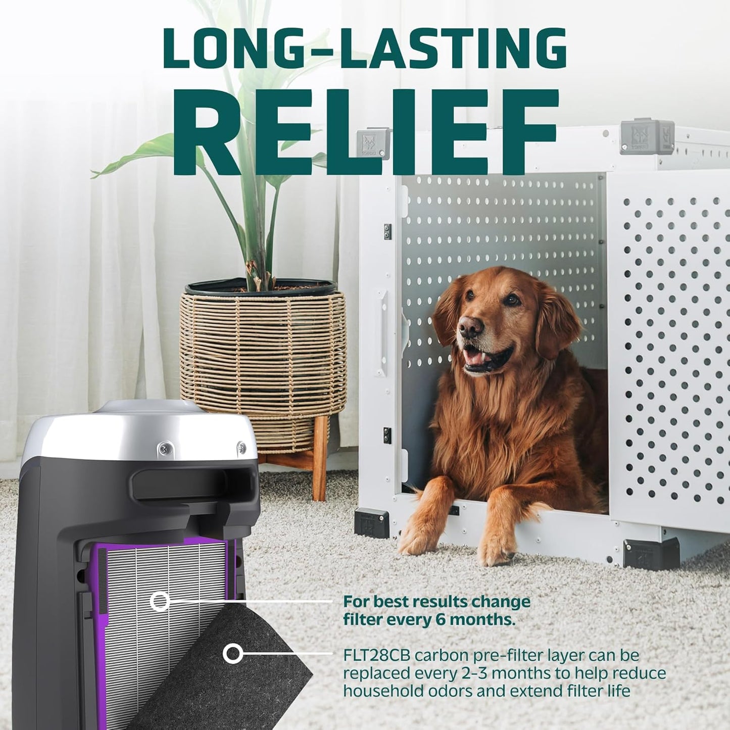 Germ Guardian FLT5250PT True HEPA Genuine Air Purifier Replacement Filter C, with Pet Pure Treatment for GermGuardian AC5250PT, AC5000E, AC5300B, AC5350W, AC5350B, CDAP5500, and More