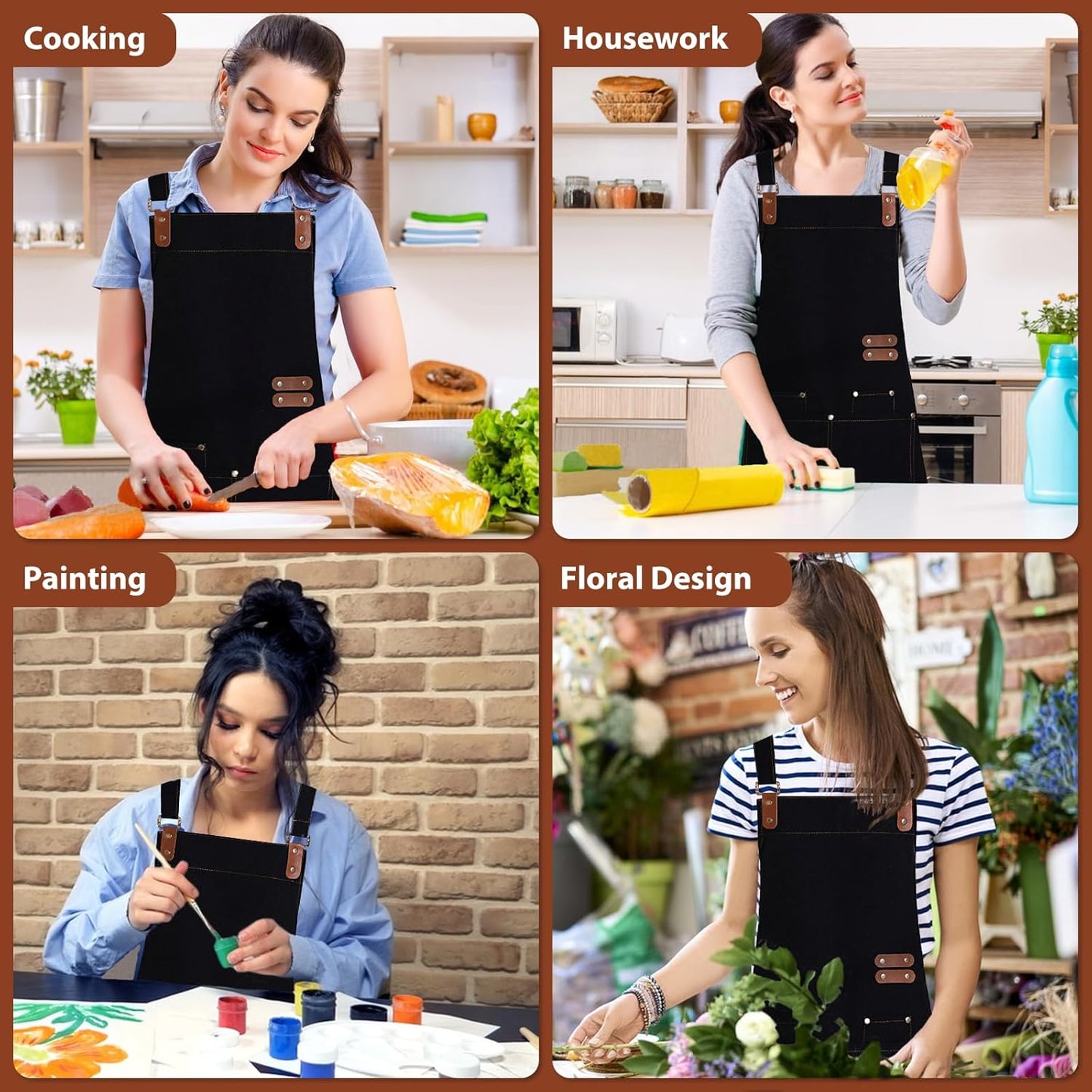 Apron for Men Women, Chef Apron with Adjustable Neck Strap, Heavy Duty
