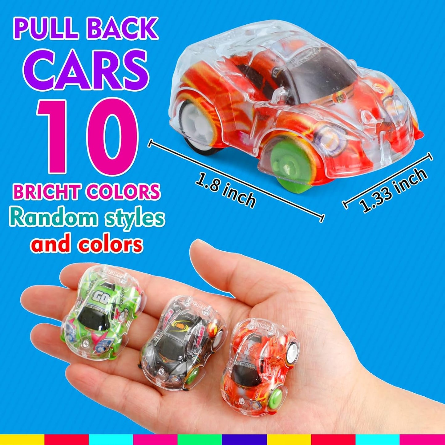Worgree 50 Pcs Mini Pull Back Cars, Small Race Car Toys Bulk Party Fav