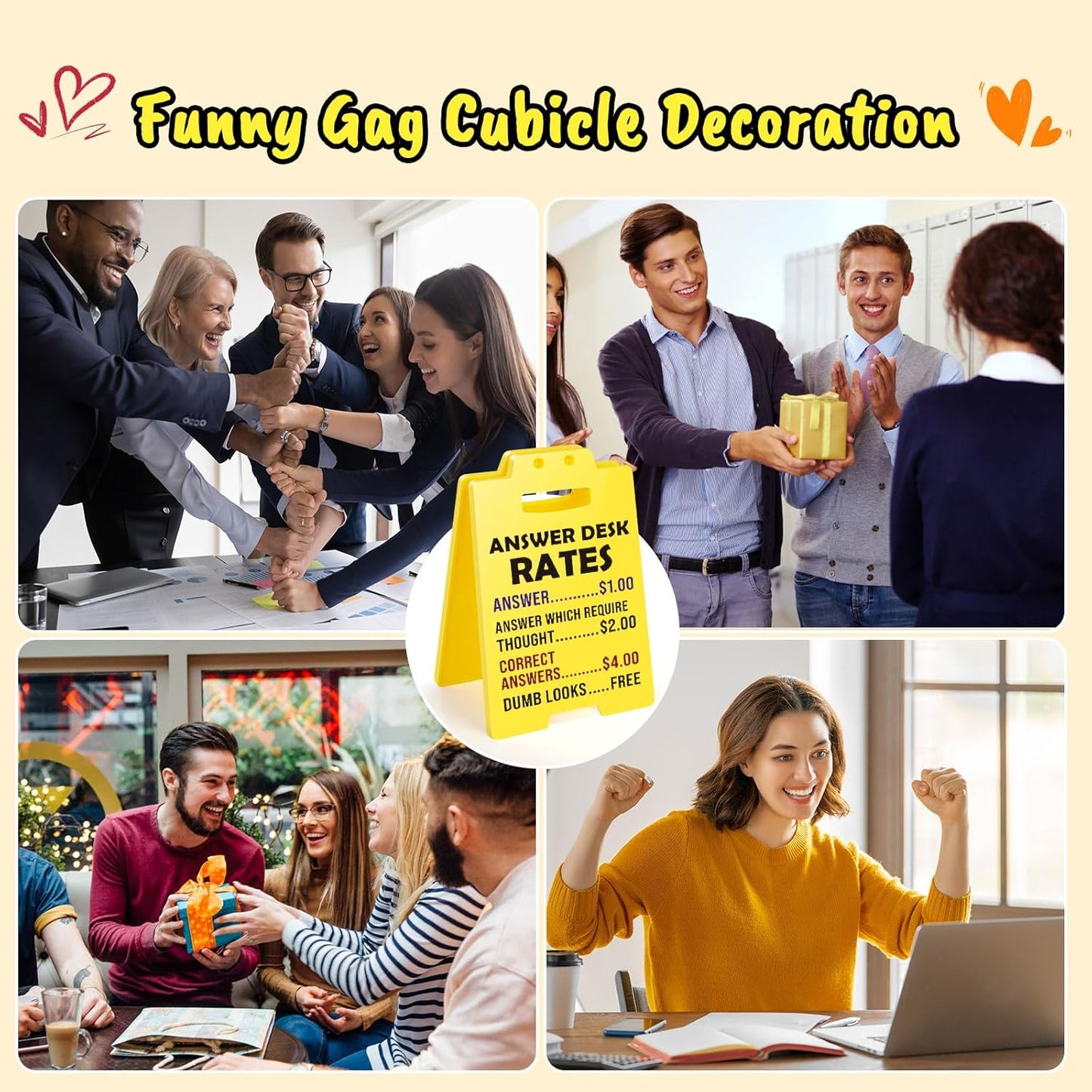 MBL Office Decor Desk Accessories - Funny Gag Cubicle Decoration Supplies Sign Team Employee Appreciation Gifts Fun Humor Valentines Day Sarcastic Stress Relief Gift for Coworker Women Men Boss Lady