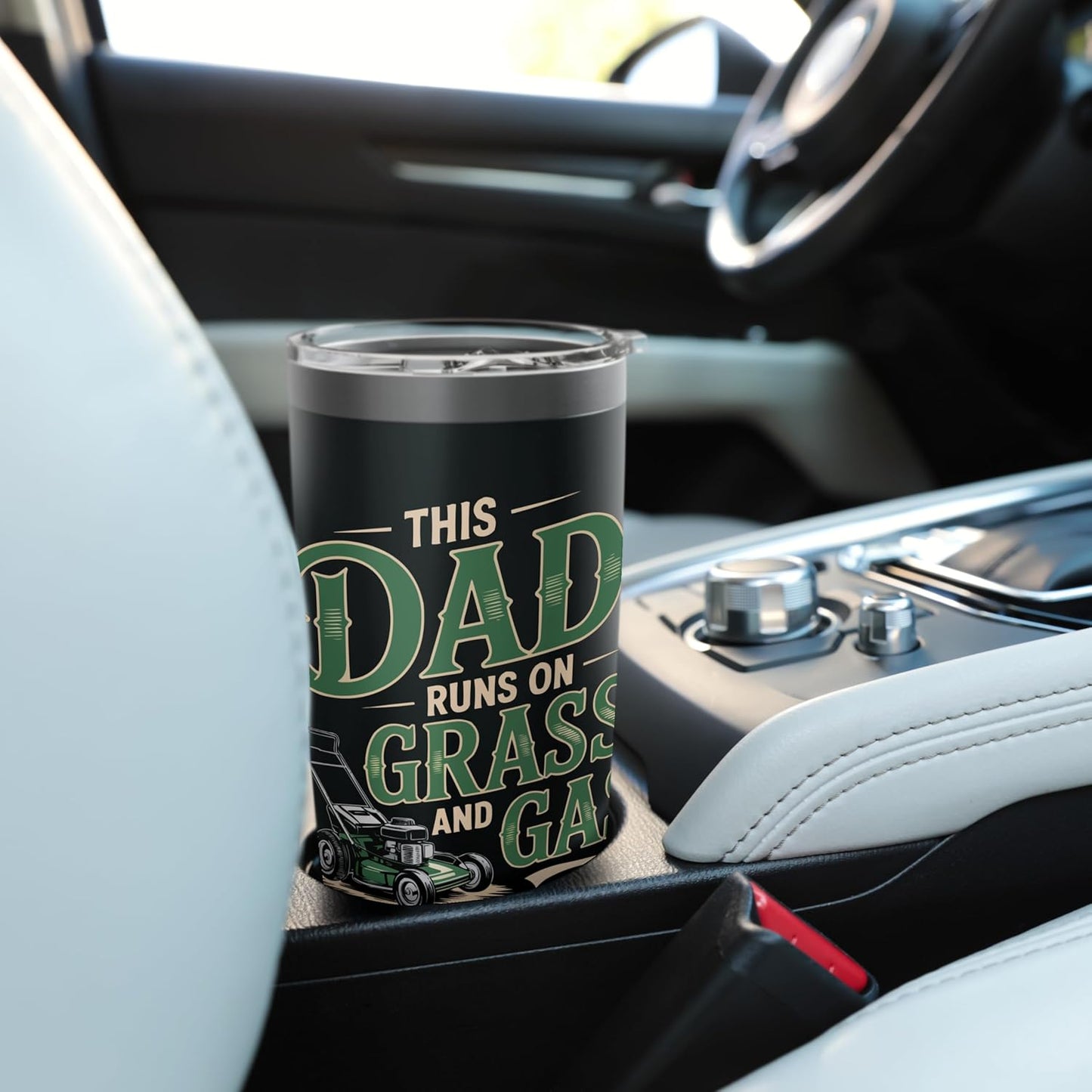 Lawn Mower Dad Lawn Mowing Daddy Lawn Care Gardening Stainless Steel Insulated Tumbler