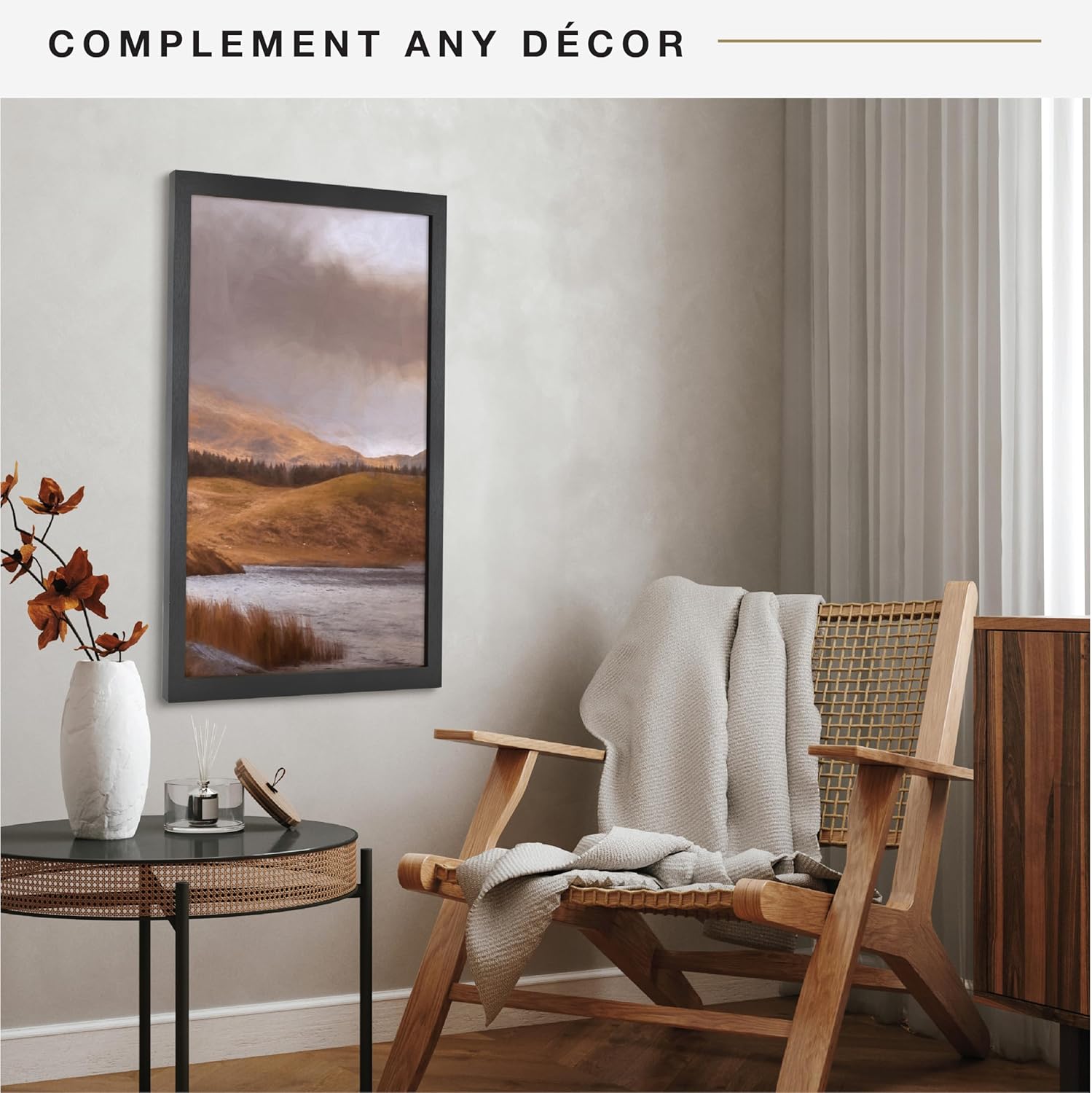 MCS Studio Gallery 18x24 Poster Frame Black Woodgrain Engineered Wood,
