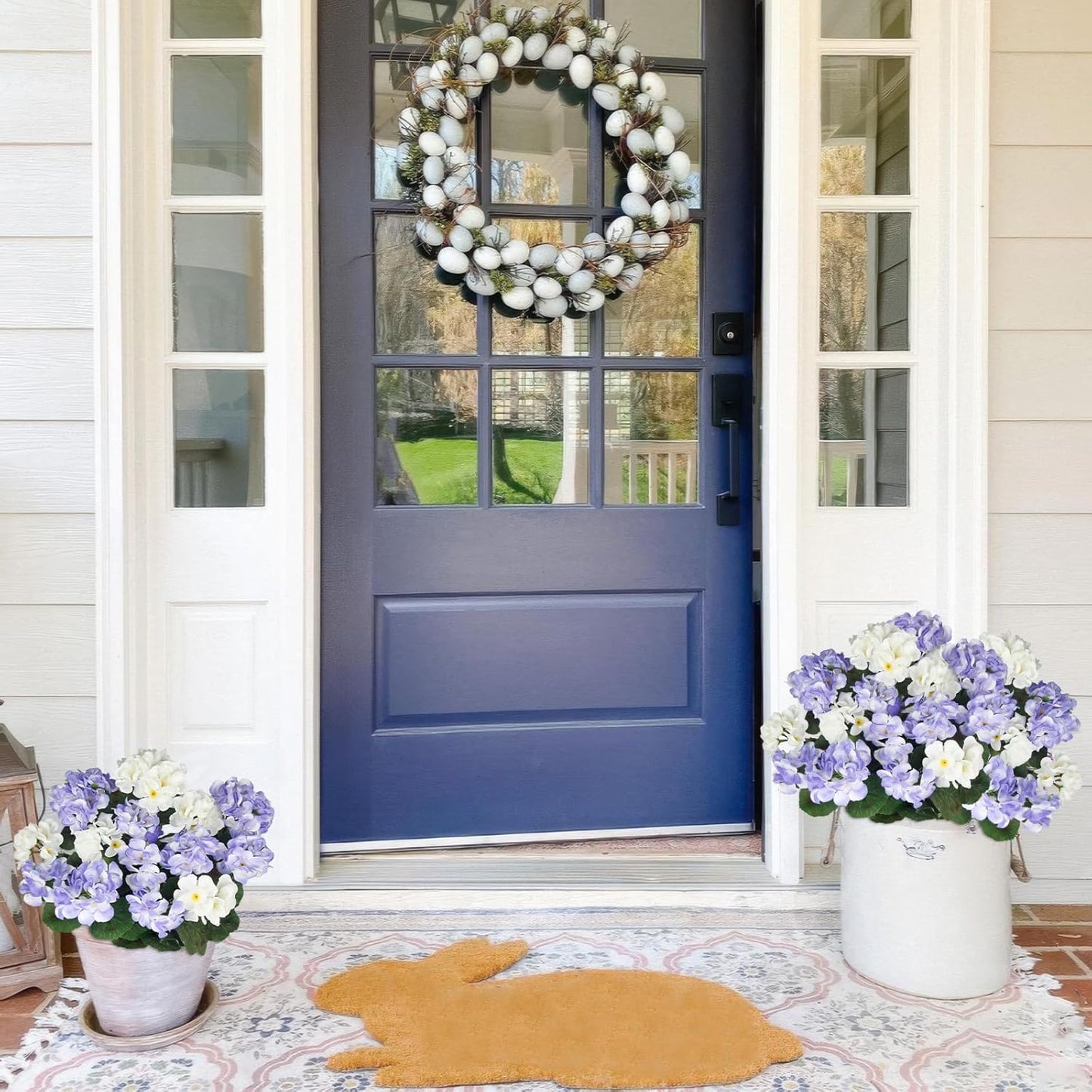 3 Pcs Artificial Flowers for Outdoors Silk Geraniums Flowers UV Resistant Realistic Faux Geraniums for Outdoor Planters Pot Patio Garden Hanging Basket Porch Indoor Decor Light Purple and White