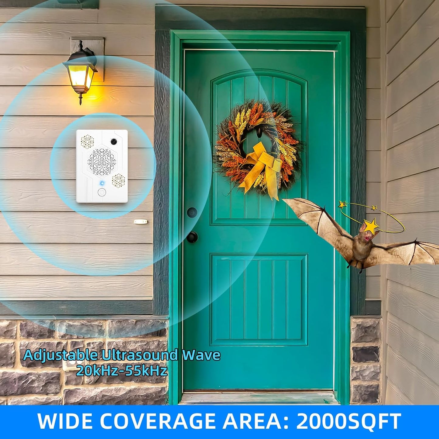 2026 Upgraded Ultrasonic Bat Deterrent for Attic & Roof, Portable Rech
