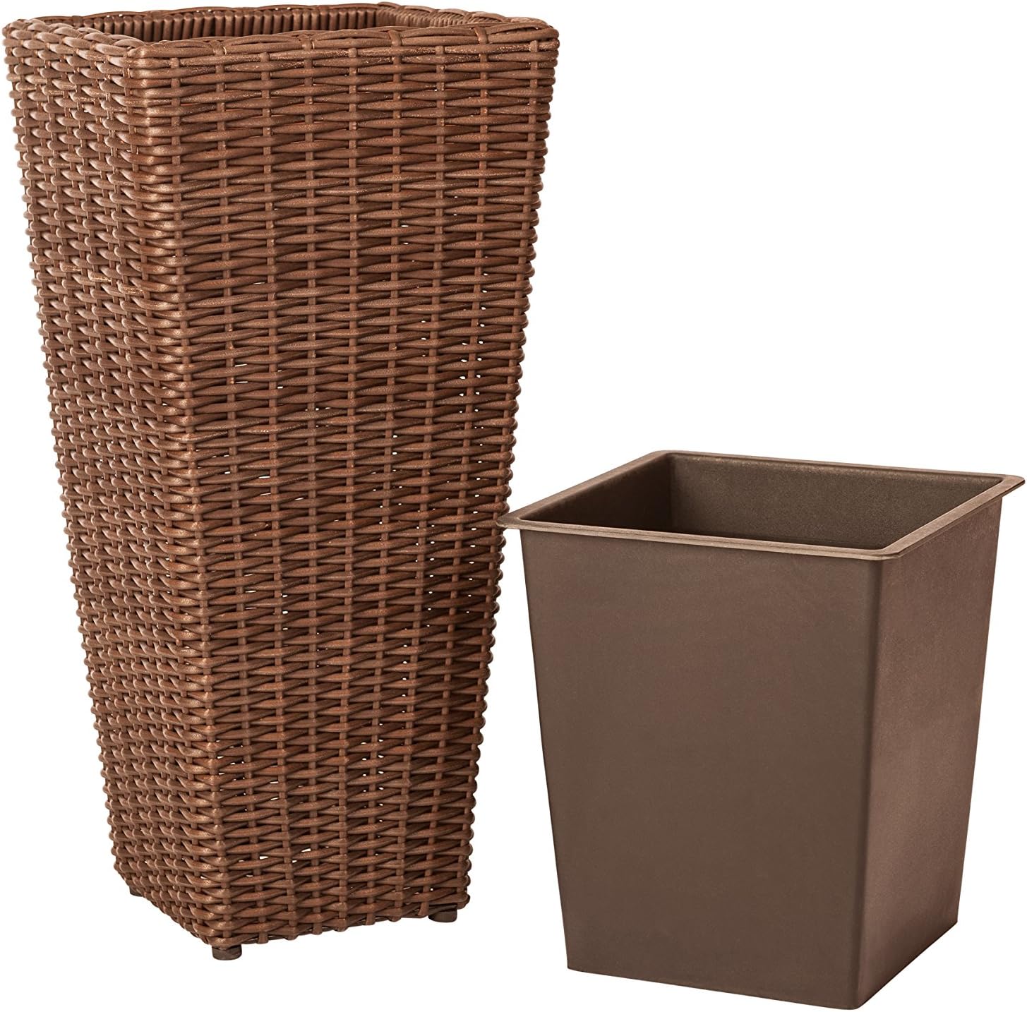 Balkene Home 62501 Alto Wicker All-Weather Planter Set with Liners Tal