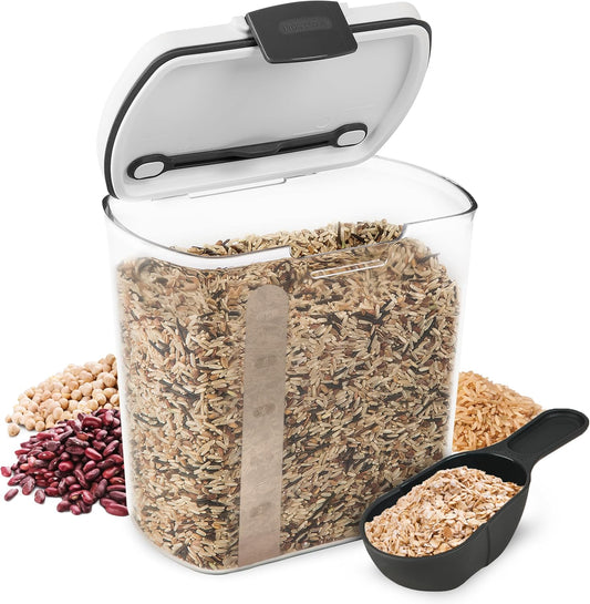 ProKeeper 2.5-Quart Grain Storage Container with Hinged Lid, Clear – BPA-Free, Airtight Seal, 5.5 x 7.65 x 7.25"