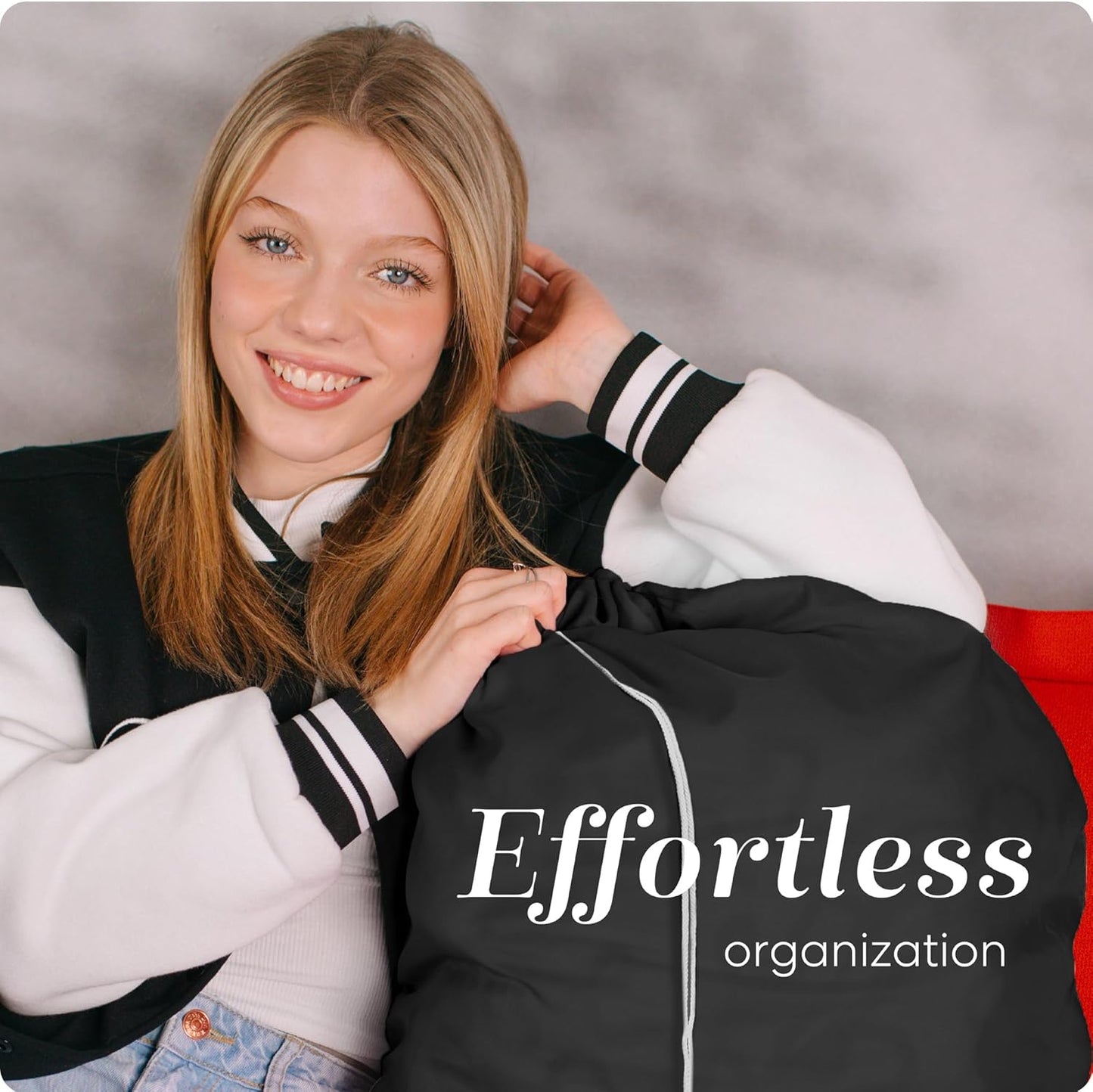 Nylon XL Laundry Bag, Large Capacity with Locking Drawstring, Machine 