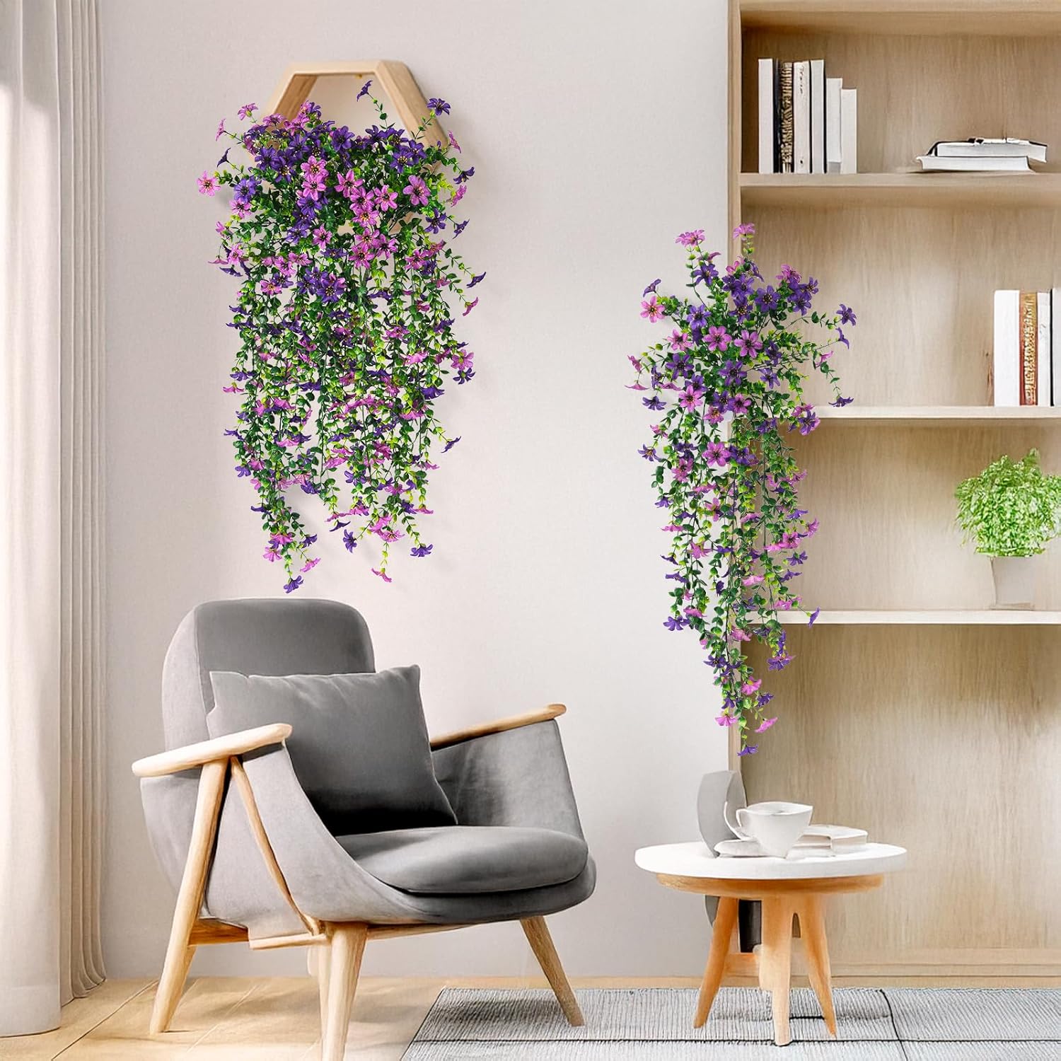 Artificial Fake Hanging Flowers Plants for Outdoor Spring Decoration,2
