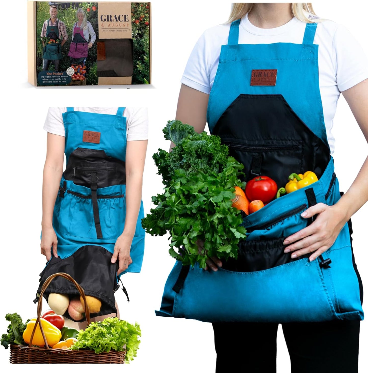 Gardening Apron with Pockets for Women & Men - Garden Apron 7 Pockets 