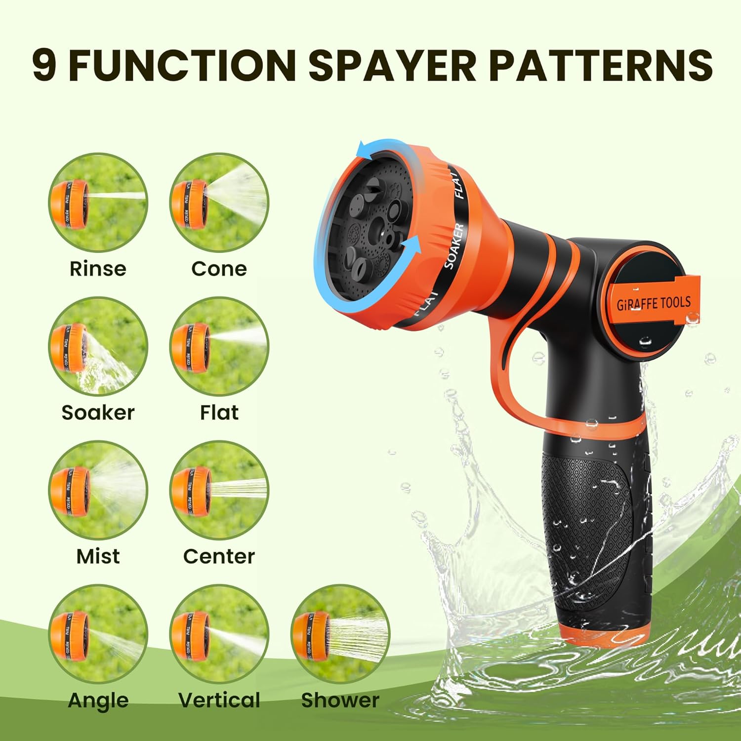 Giraffe Tools Non-Expandable Garden Hose 50FT 1/2” Lightweight Flexibl