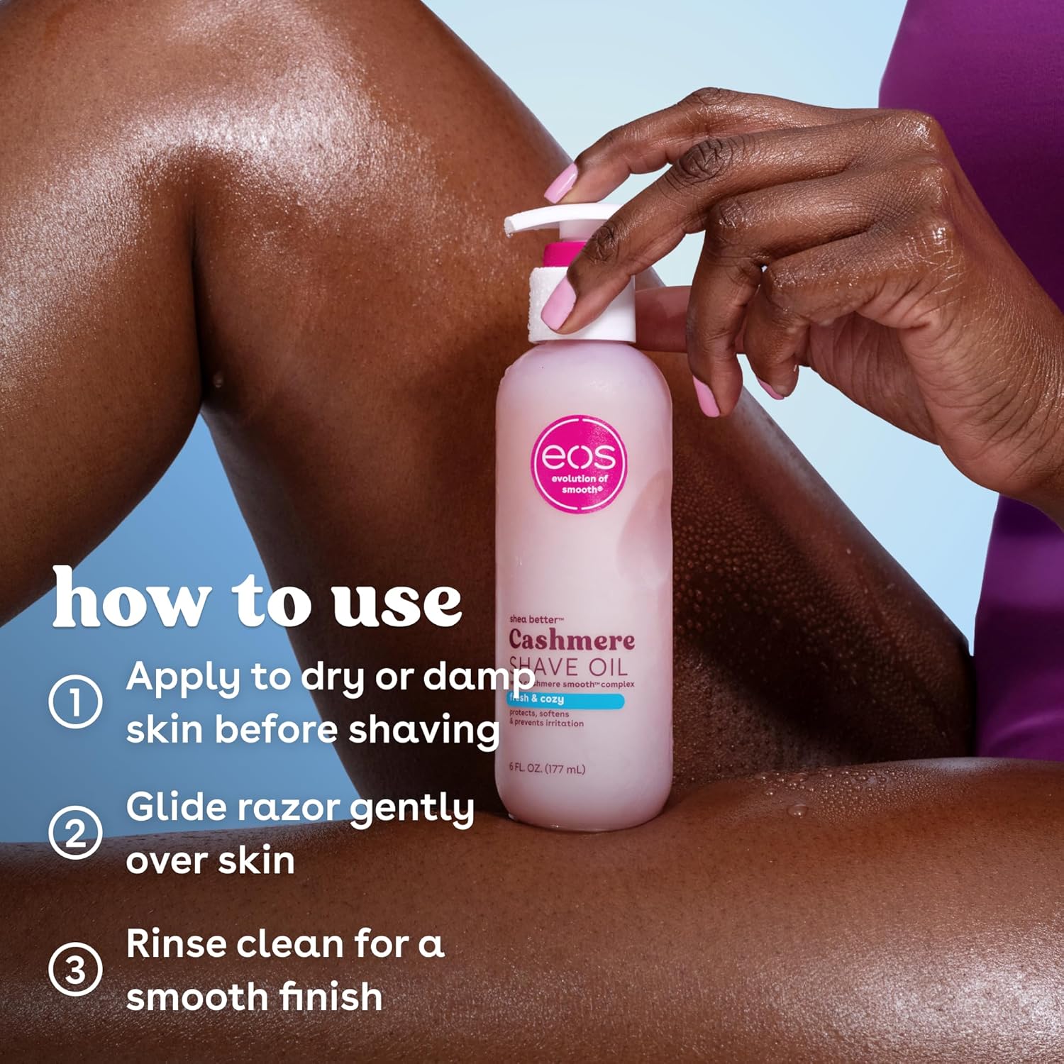 eos Cashmere Shave Oil – Fresh & Cozy, Moisturizing Shave Oil with She