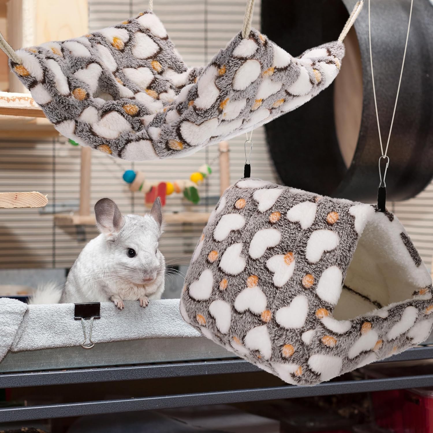 MCEAST 4 Pieces Small Pets Cage Accessories Hanging Hammock Sleeping B