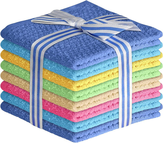 Elaine Karen Multicolored Body Wash Cloths Cotton Washcloths 8 Pack Cotton wash Cloths for Showering, Face Towels Cotton, Rags for Body - Soft and Absorbent - Wash Cloths for Body, 12 x 12 Inches