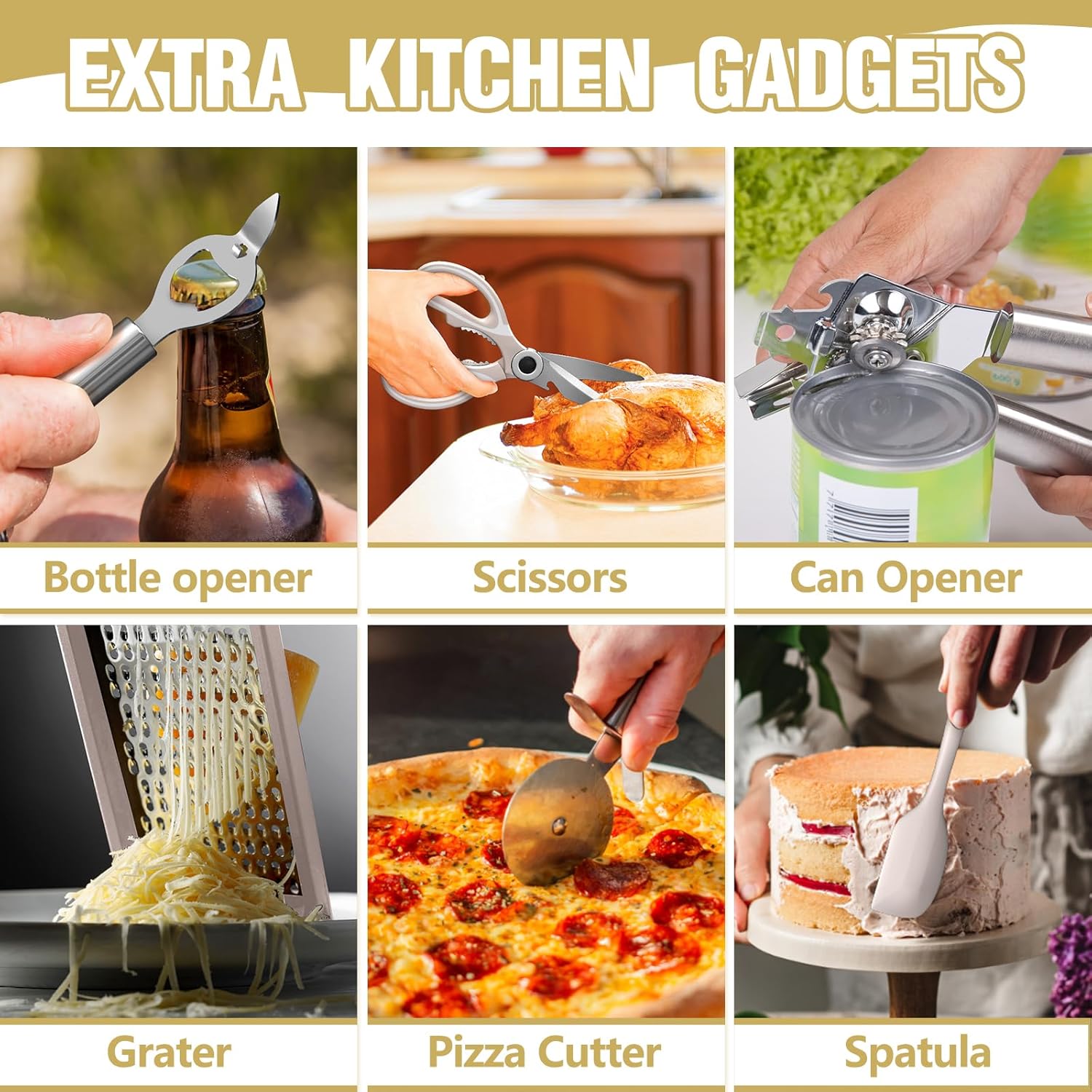 Cooking Utensils Set- Umite Chef Khaki Silicone Kitchen Utensils Set, 