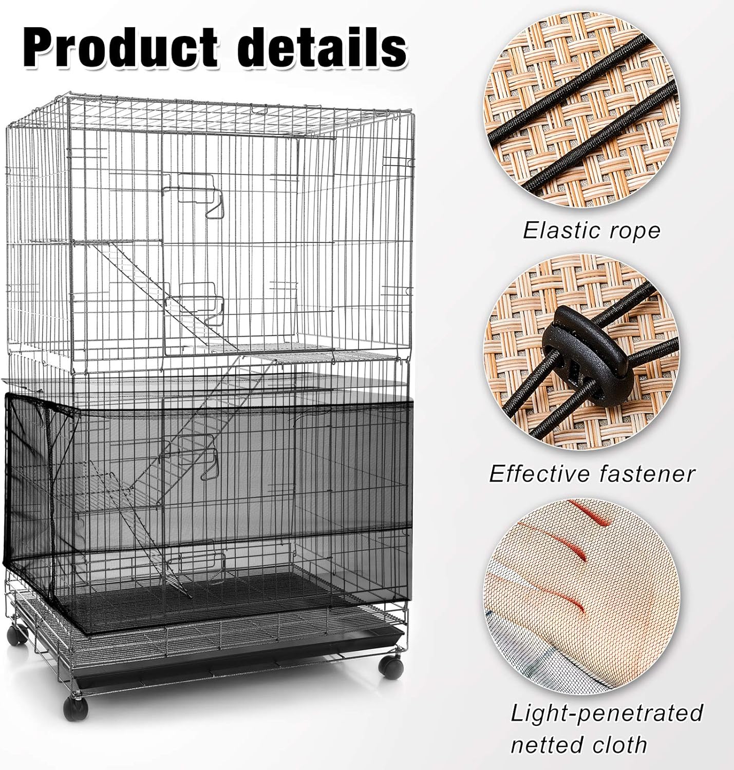 3 Pieces Large Adjustable Bird Cage Cover Seed Feather Catcher Birdcag