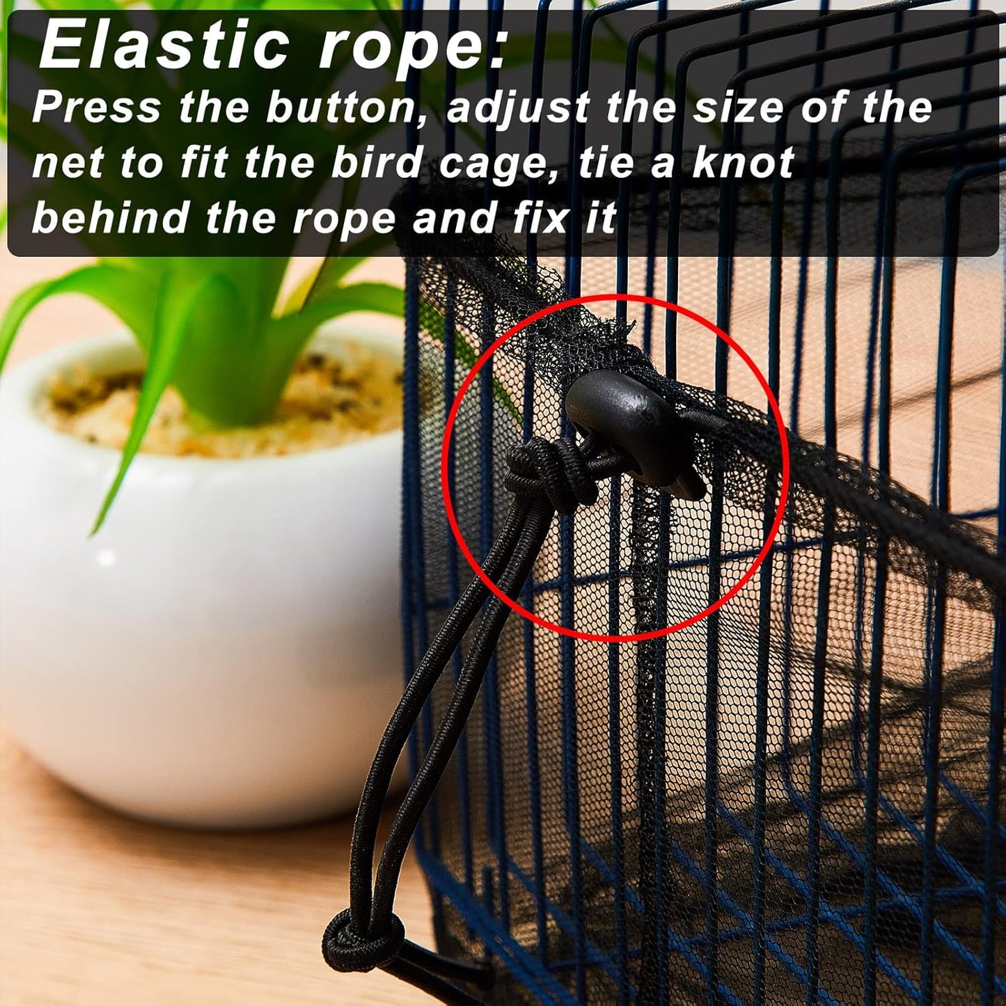 Shappy Large Bird Cage Seed Catcher,Bird Cage Cover Net Skirt Guard,Adjustable Soft Airy Mesh Net for Parrot Parakeet Macaw(118 x 15 Inch/ 300 x 37 cm,Black)
