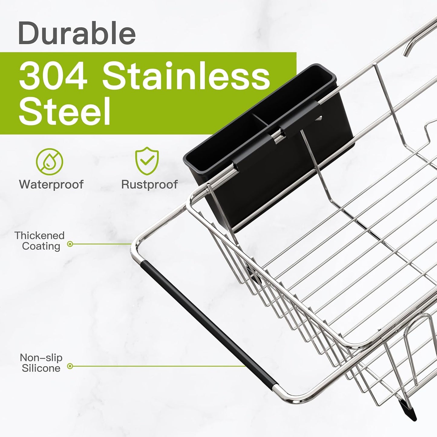 JASIWAY Dish Drying Rack in Sink, Expandable Stainless Steel Dish Drai