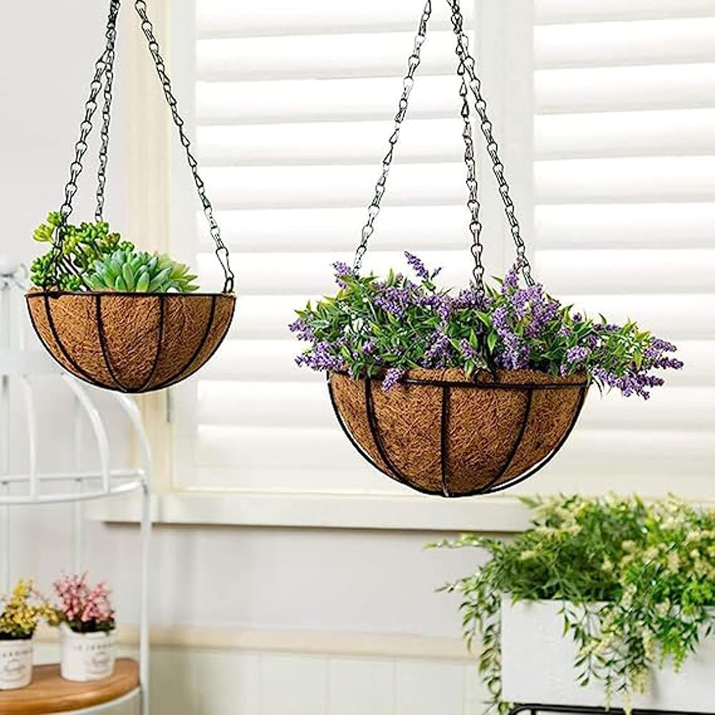 PCTC 3 Pack 18 inch Hanging Basket Chain,Hanging Plant Holder, Flower Pot Basket Chains 3 Point Replacement Chain Hangers for Planters, Bird Feeders, Lanterns and Other Ornaments