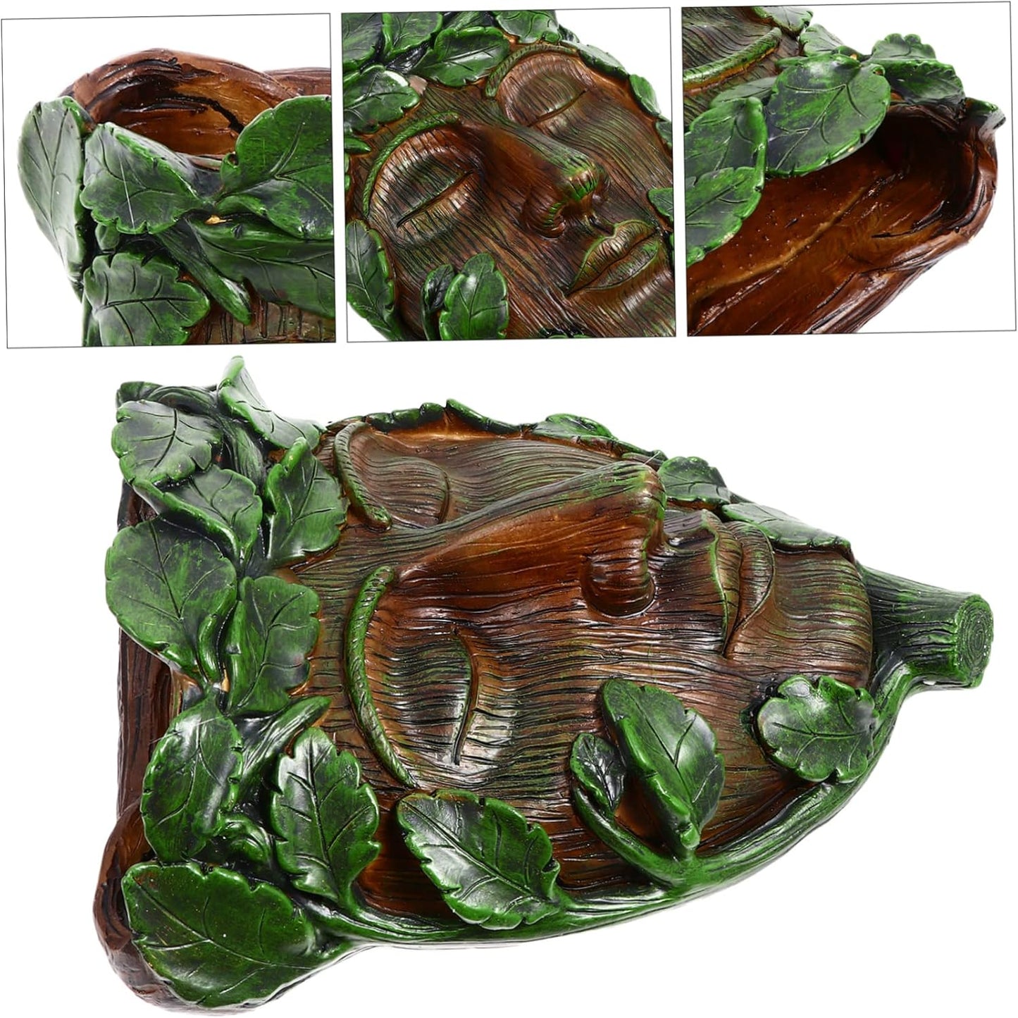 Milisten Outdoor Bird Feeder Tree Face Sculpture Resin Garden Decorati