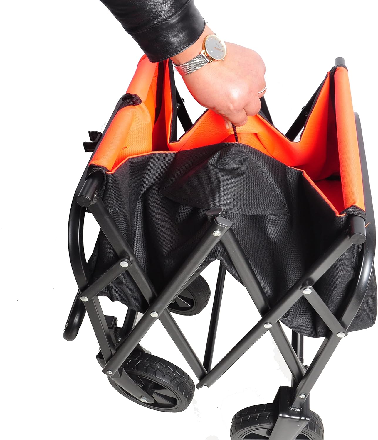Foldable Wagon 150 Lbs Capacity Outdoor Camping Beach Cart Steel Frame