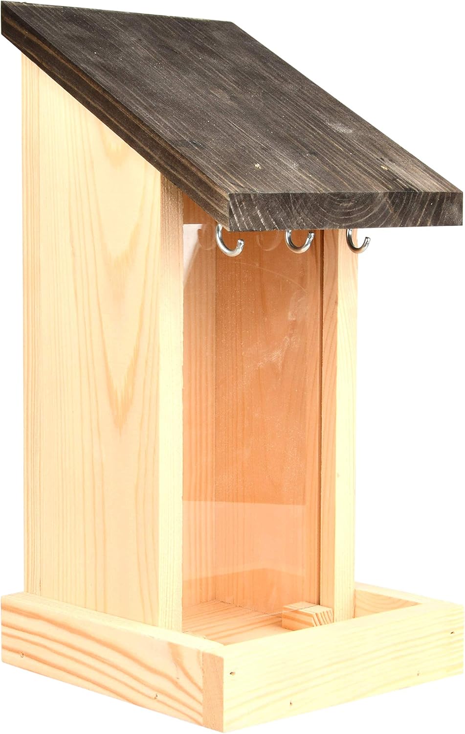 Esschert Design FB464 Silo Feeder with Three Suet Ball Hooks, Wood
