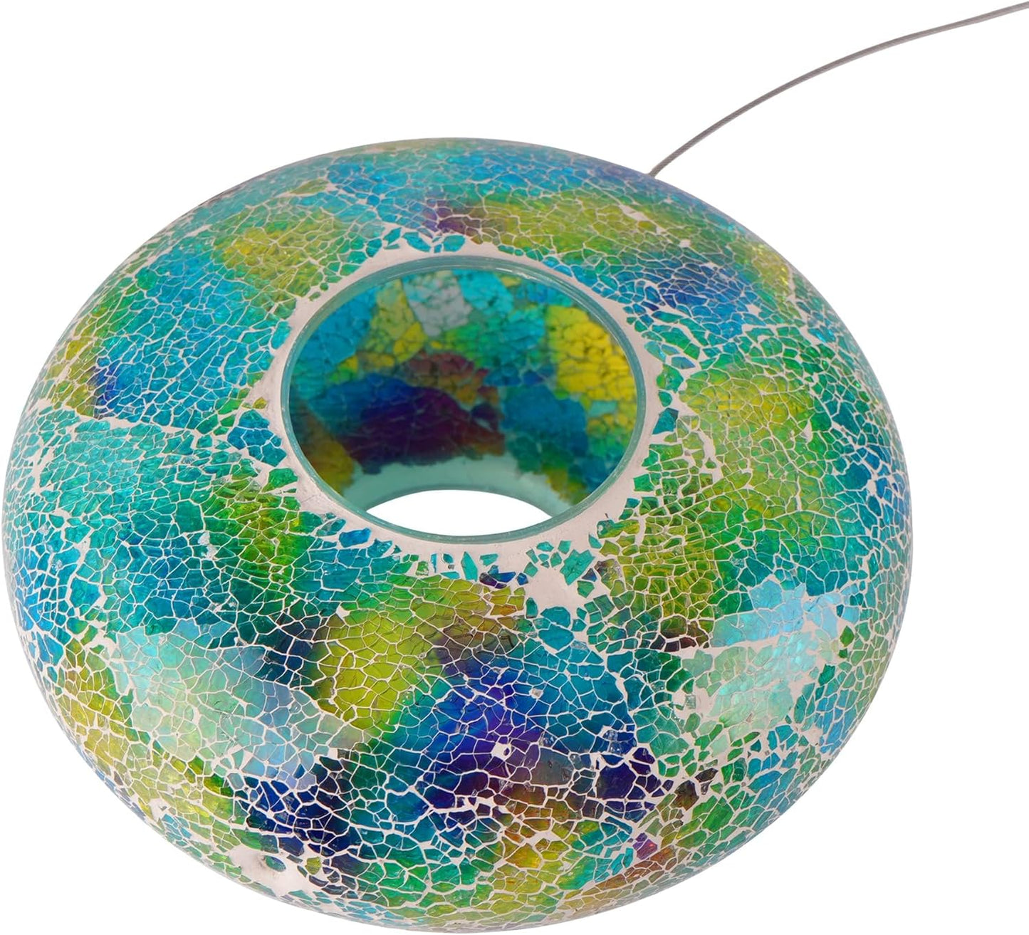 Topadorn Outdoor Bird Feeder - Decorative Mosaic Circle Fly Through De