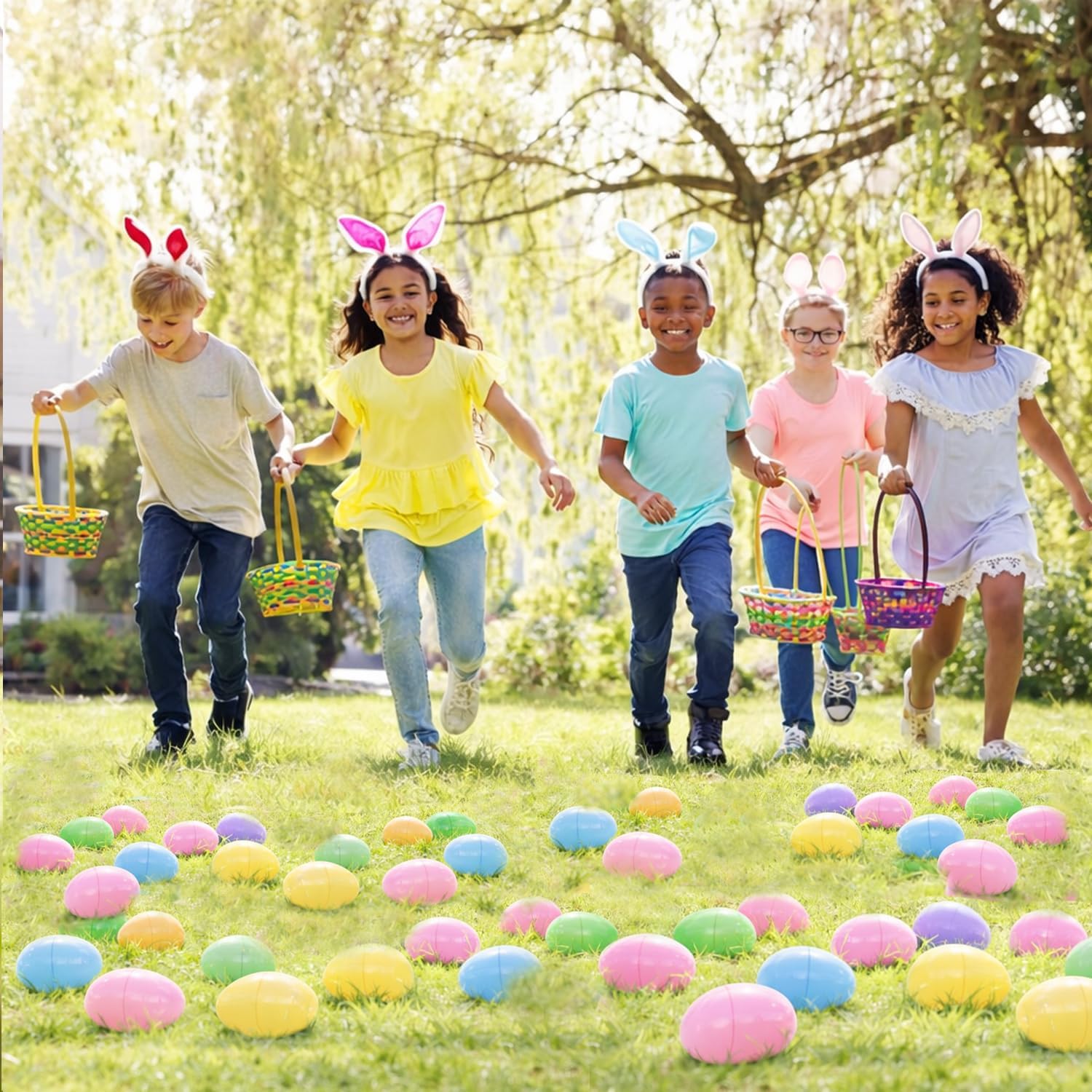 GiftExpress Pastel Color Easter Eggs - 50 Piece Assorted Bulk 2.3" x 1