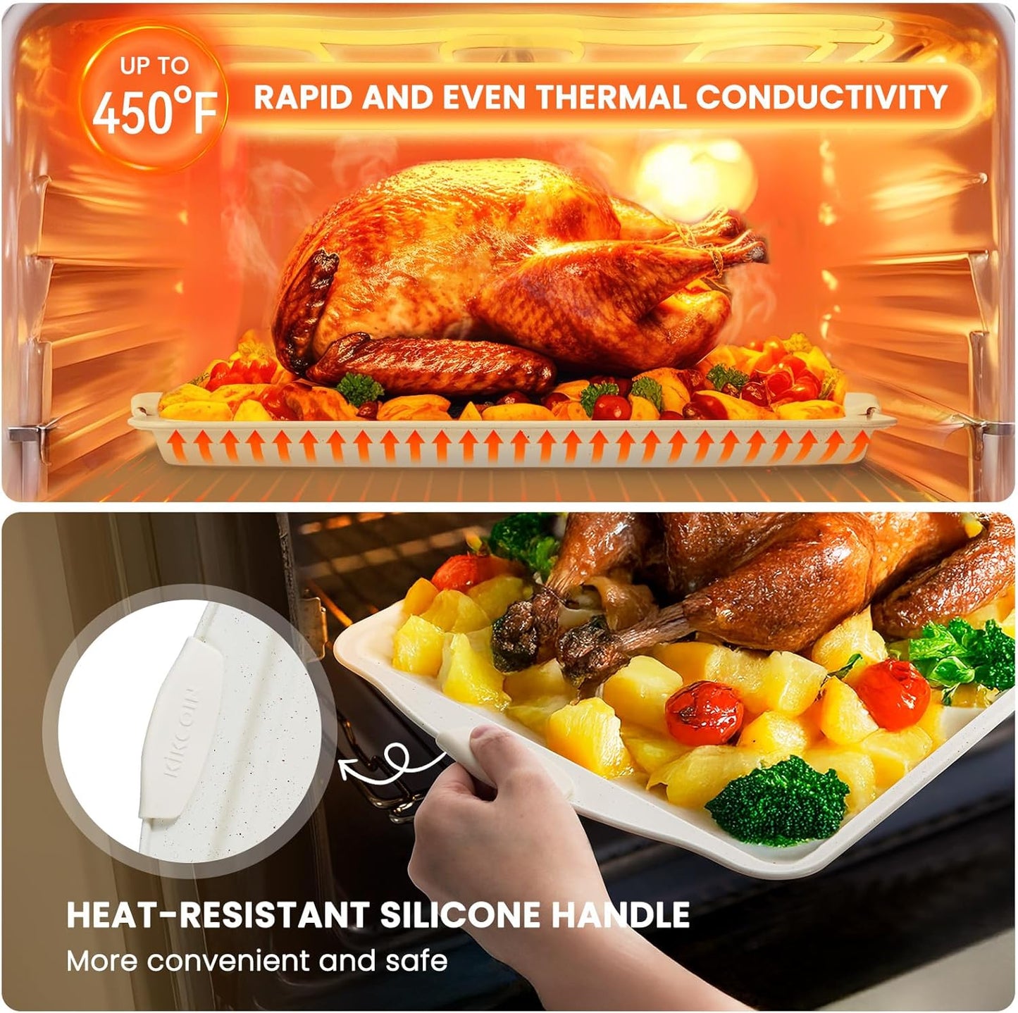 Kikcoin 22 PCS Nonstick Baking Pans Set, Stackable Bakeware Sets with 