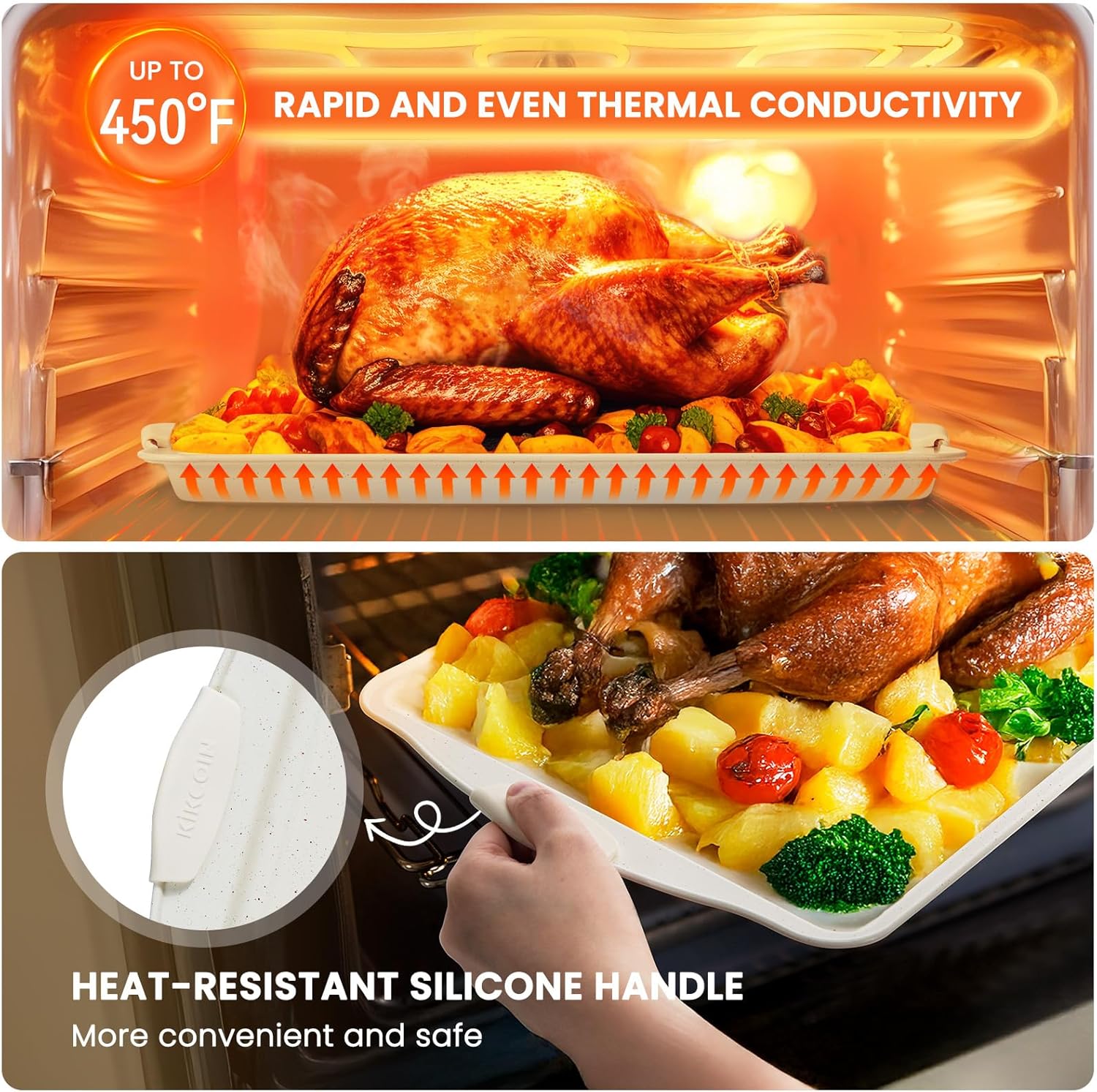 Kikcoin 22 PCS Nonstick Baking Pans Set, Stackable Bakeware Sets with 