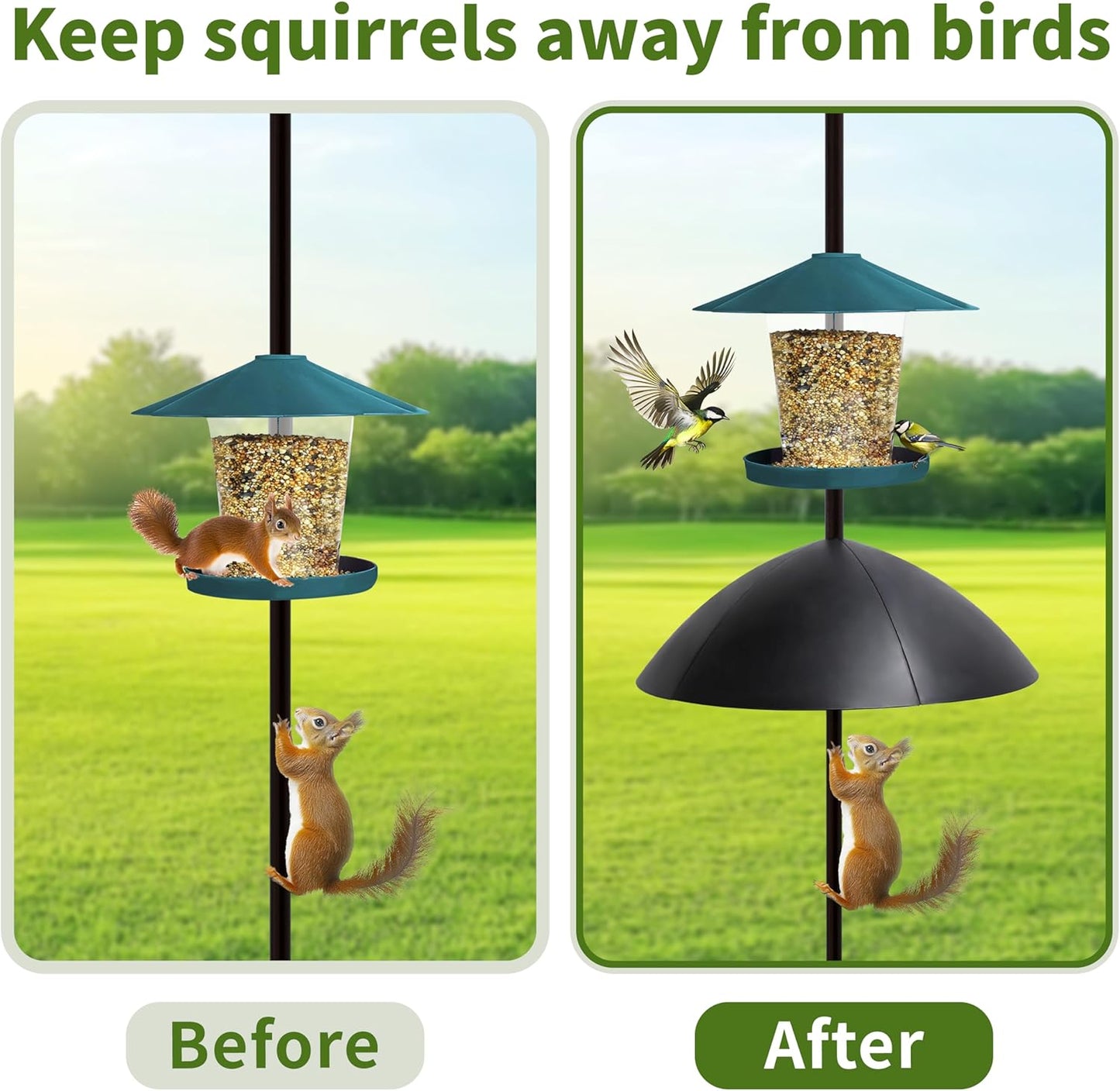 TCBWFY 18 Inches Squirrel Proof Baffle for Protecting Bird Feeders and