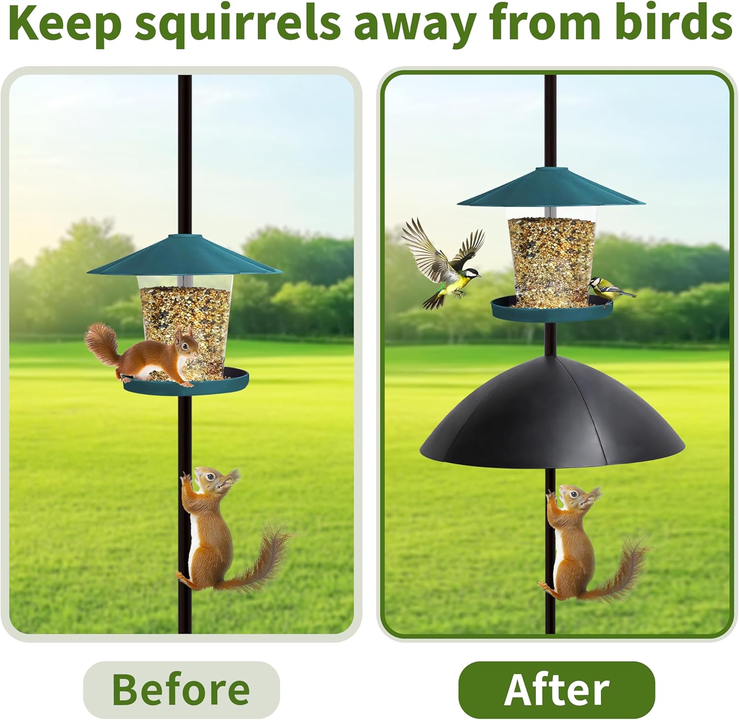 TCBWFY 18 Inches Squirrel Proof Baffle for Protecting Bird Feeders and