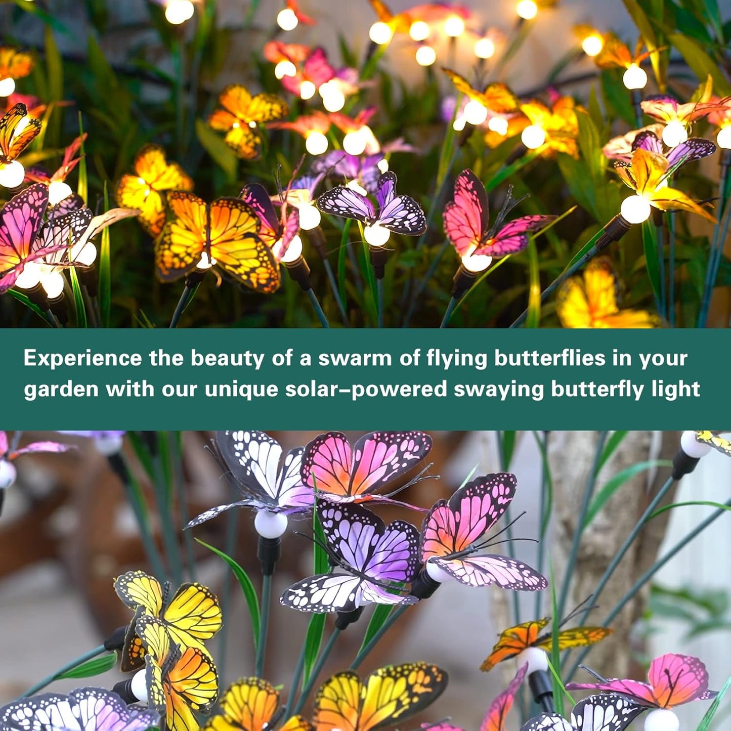 TONULAX Solar Garden Lights - Swaying Butterfly Light, Swaying in The 