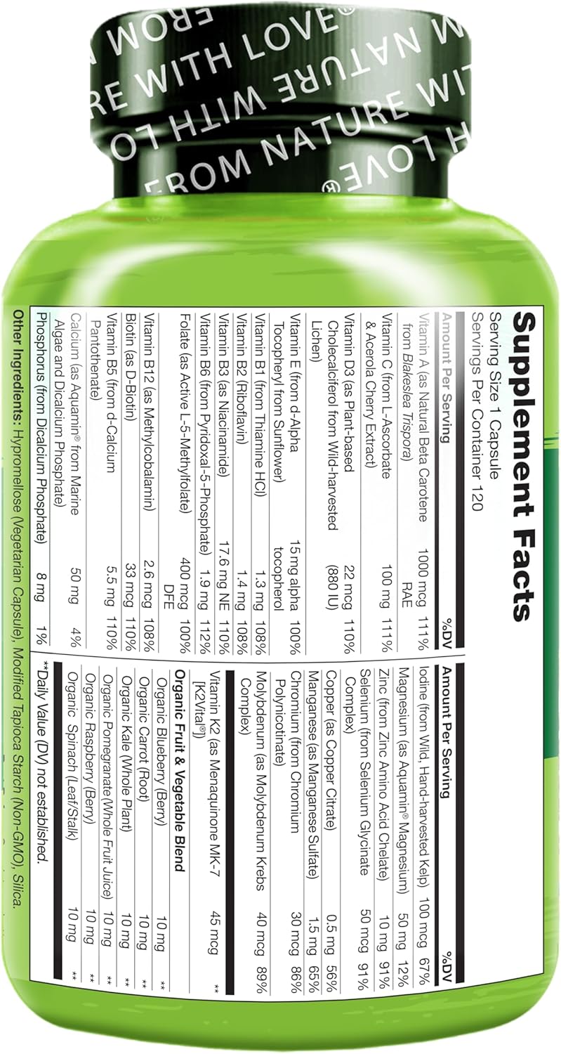 NATURELO Mens Multivitamins - One Daily Multivitamin for Men with Vita