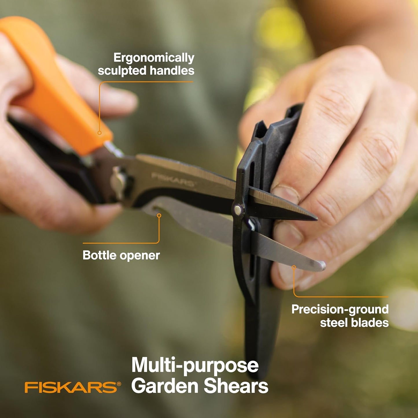 Fiskars Garden Scissors, 7-in-1 Garden Shears Multi-Tool with Sheath, 