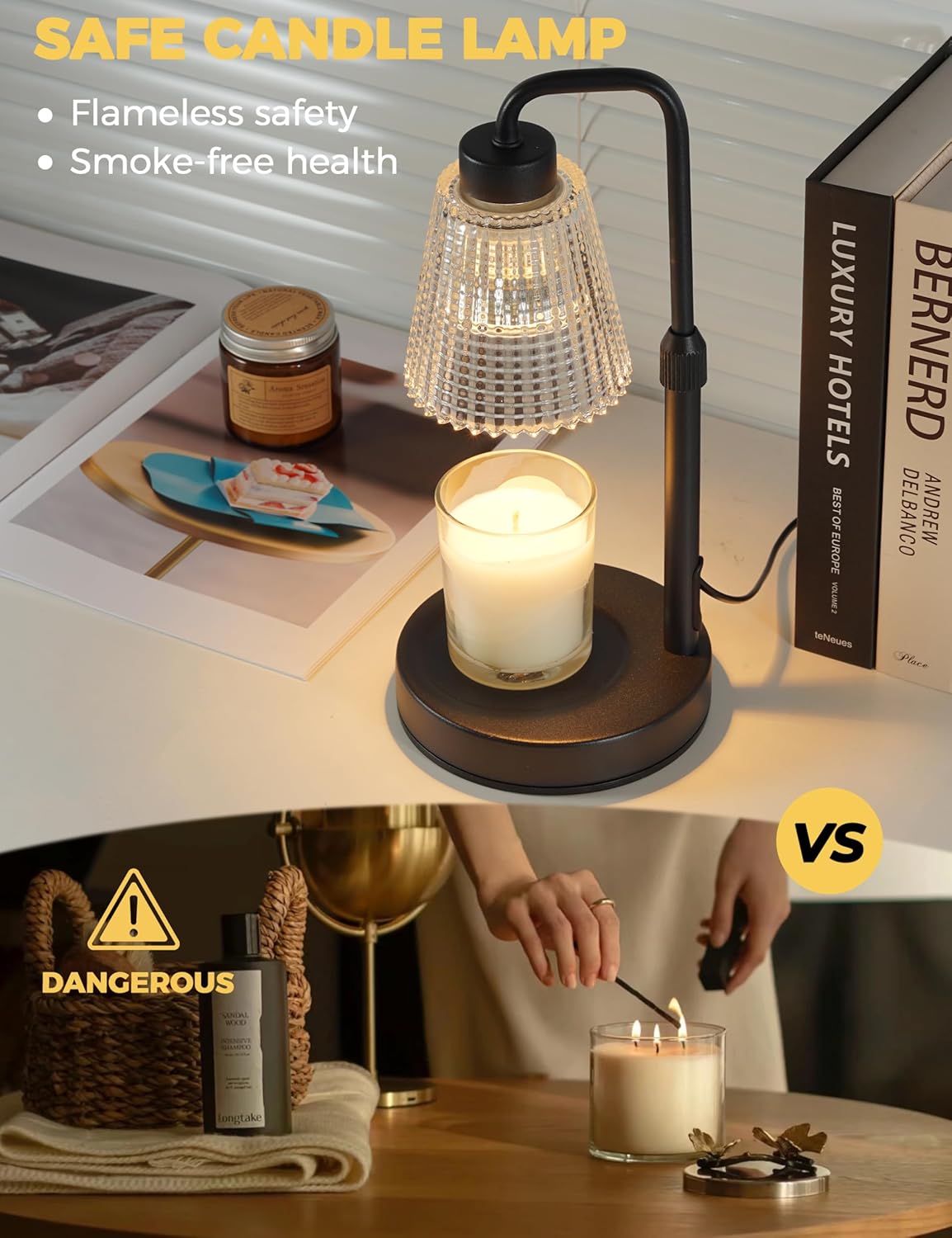 Candle Warmer Lamp with Timer Dimmable, Birthday Gifts for Women Mom, 