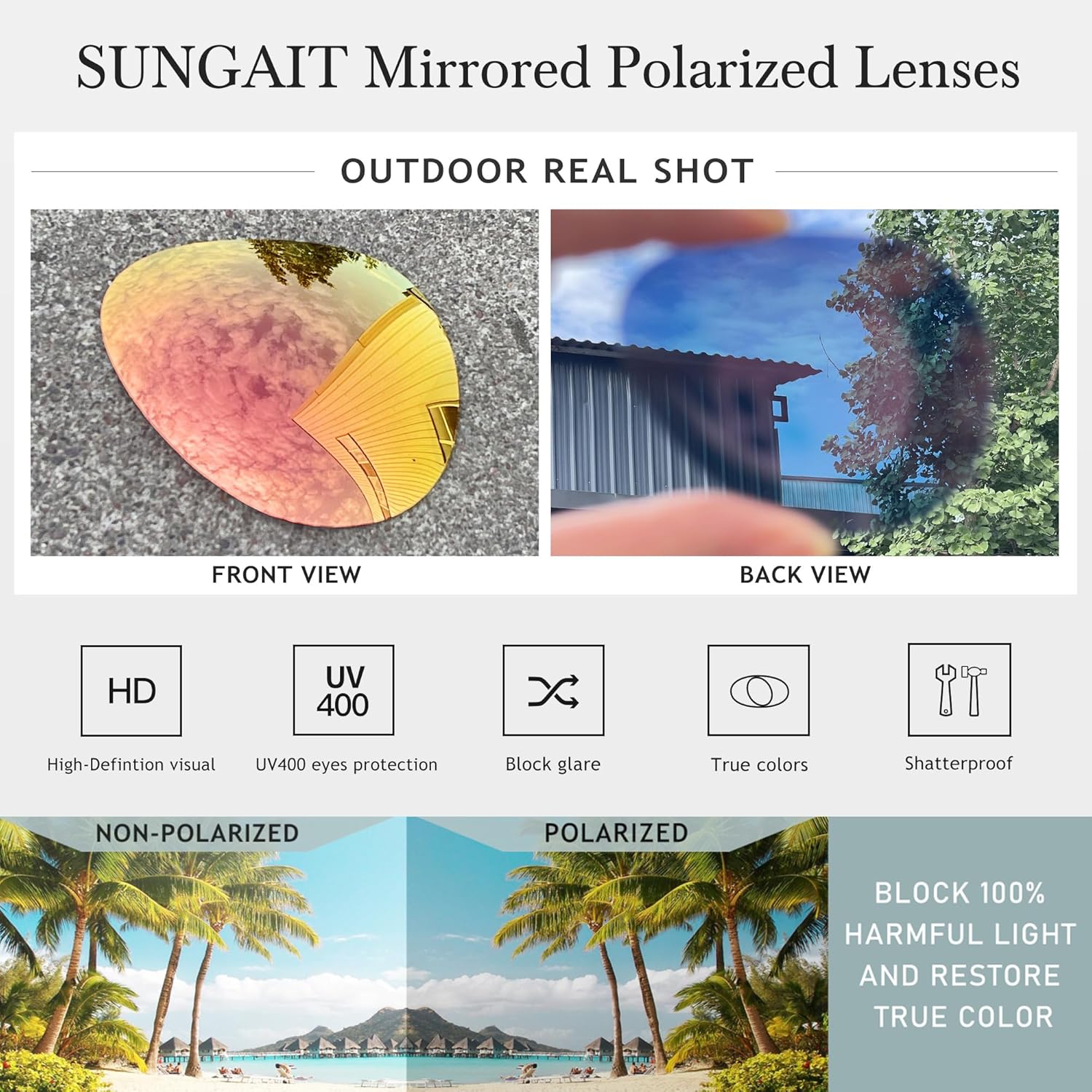 SUNGAIT Women's Lightweight Oversized Aviator Sunglasses - Classic Sty