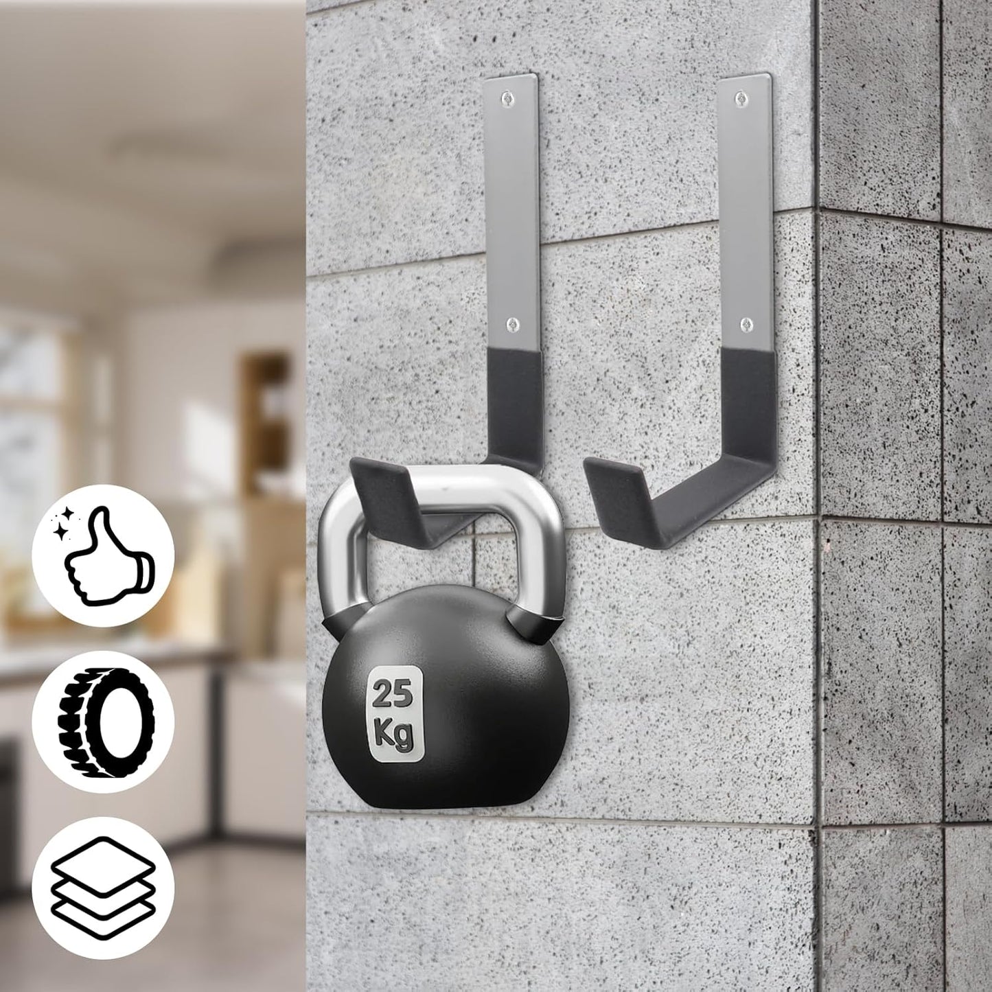 Bivethoi Heavy Duty Steel Hooks, Garage Storage Utility Hooks Garden Tool Organizer, Wall Mount Hooks, Small U Hooks, Steel Garage Garden Hooks(4 Pack)