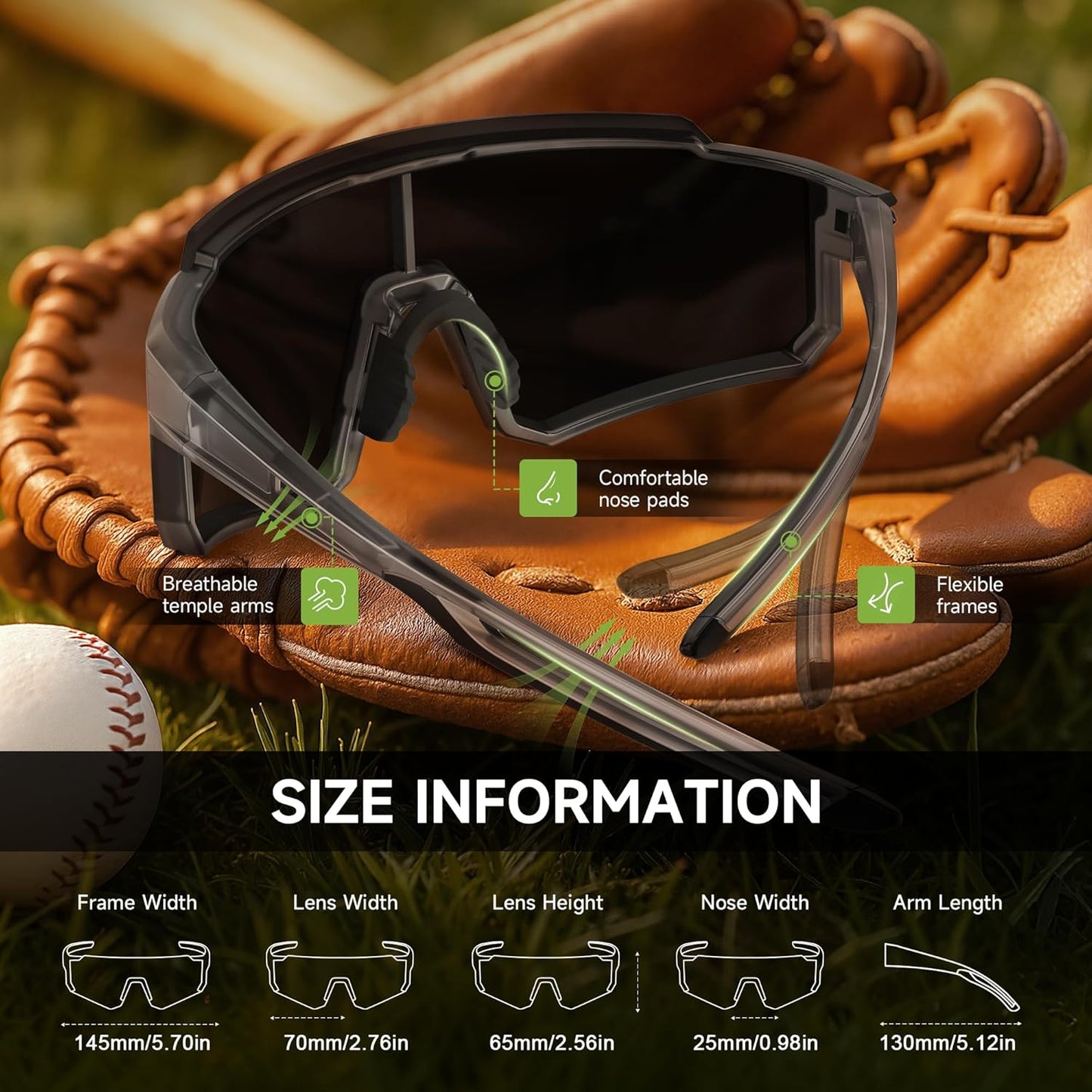 3 Pack Polarized Sunglasses for Men Women, Sports Mens Sunglasses with
